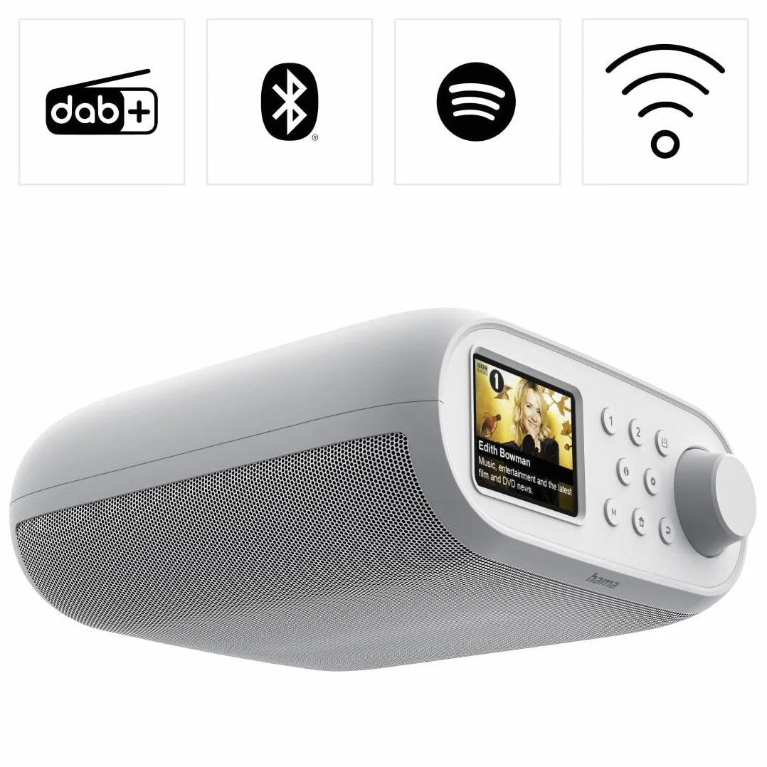 Hama DIR400 radio cyfrowe DAB+ Bluetooth FM Wi-Fi 2,4/5 GHz montaż podszafkowy biały