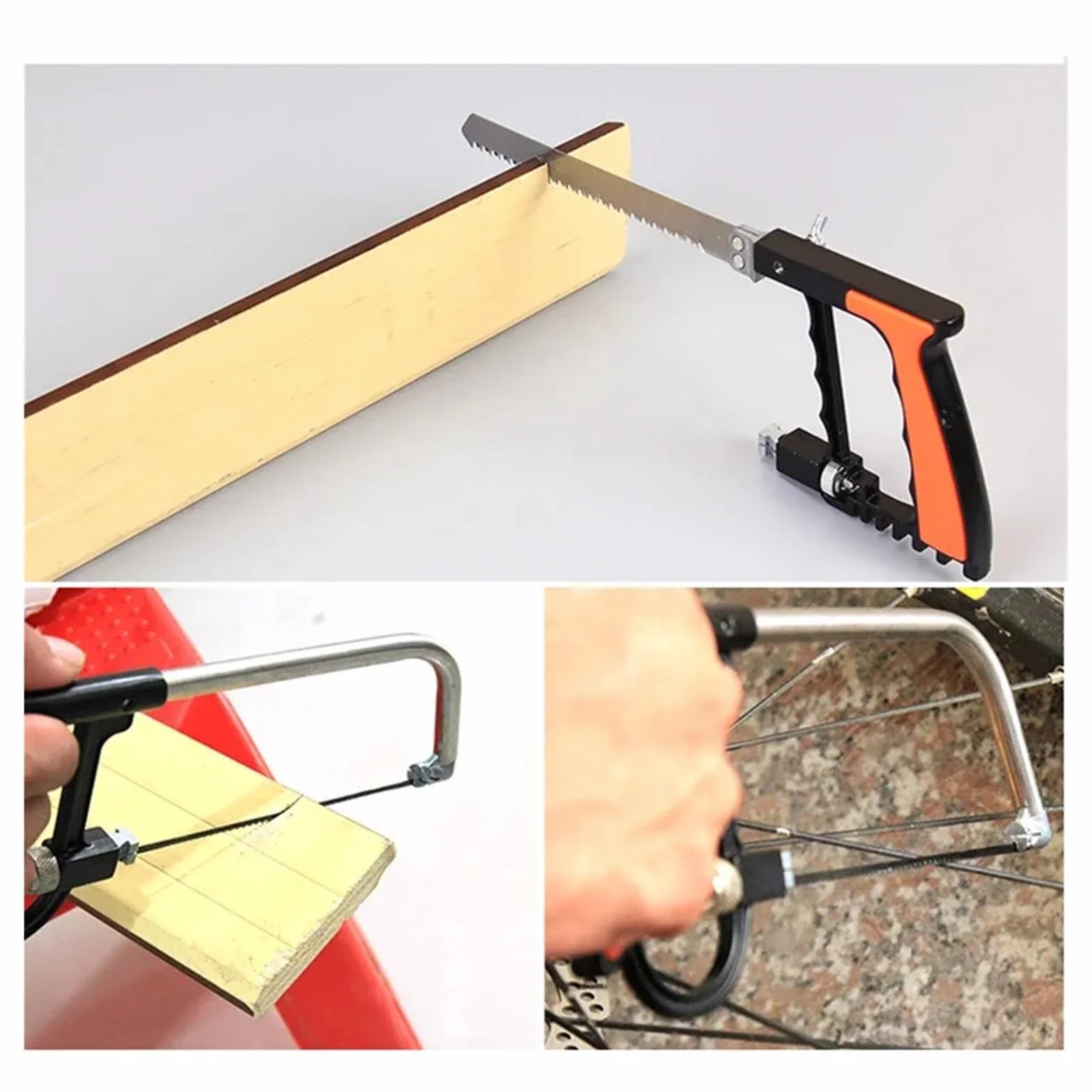 Piła 7w1 uniwersalna ręczna DIY stal metalowa drewno szkło zestaw 6 ostrzy obróbka drewna model do obróbki metalu narzędzie hobbystyczne(Red 12in1 magic saw)