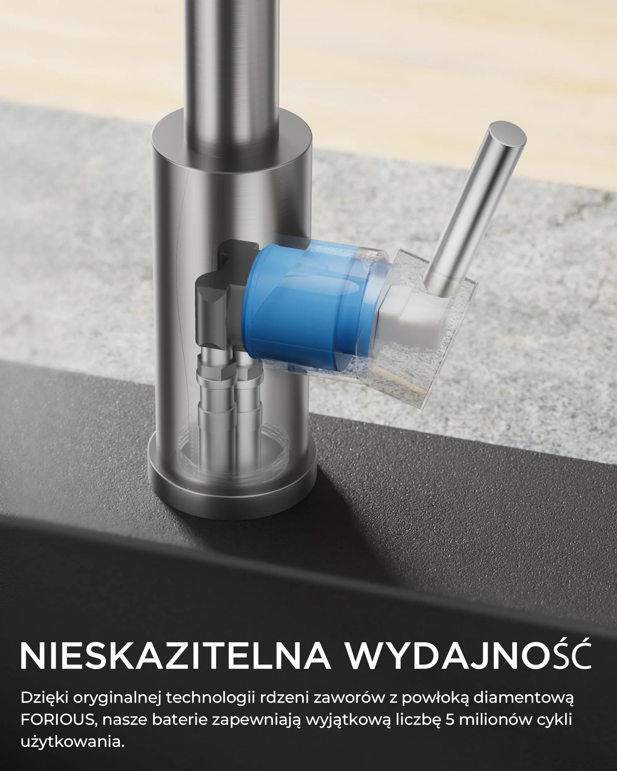 FORIOUS Kran Kuchenny, Bateria Kuchenna z Wyciąganą Wylewką, obrotowa o 360° Bateria Kuchenna, odpowiednia do zlewów o wysokich profilach, Dwa tryby odprowadzania wody, Stal Nierdzewna