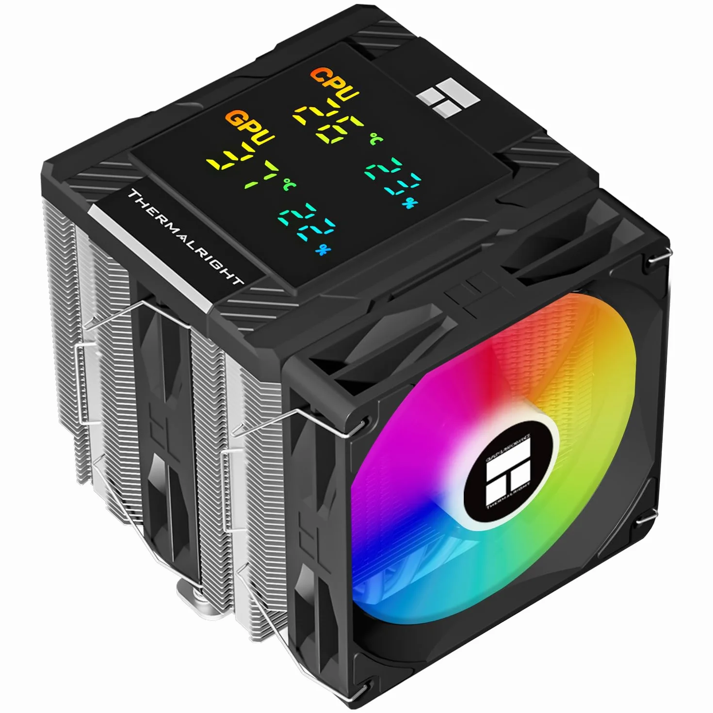 Thermalright Peerless Assassin 120 Digital ARGB Black chłodnica procesora, chłodzenie z podwójnymi wieżami i podwójnymi wentylatorami, chłodzenie powietrza CPU, cyfrowa osłona ekranu, do AM4/AM5,