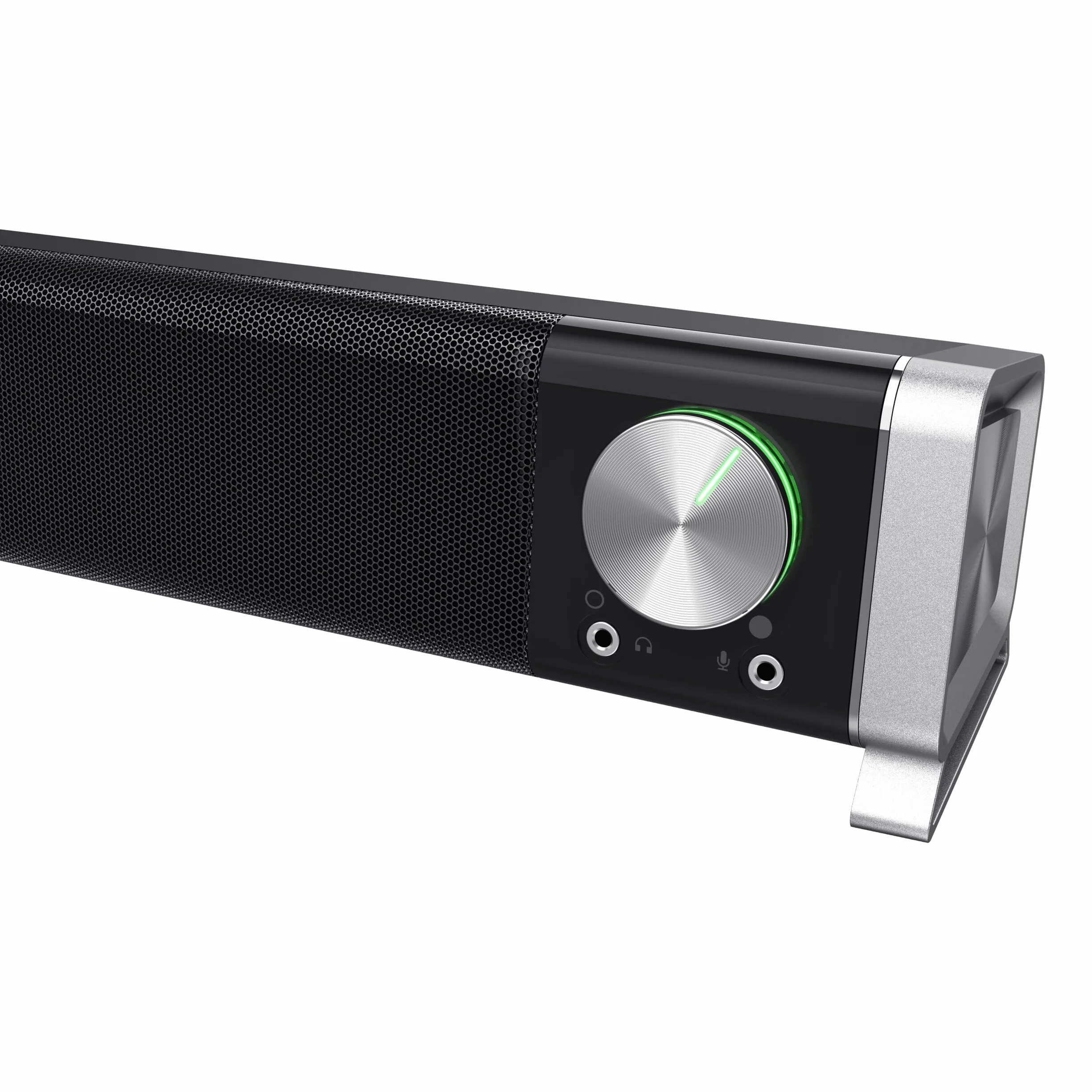 Trust Asto 12 W głośnik PC Soundbar, ze złączami do słuchawek i mikrofonu, zasilanie USB, system audio do komputera, laptopa, telewizora - czarny