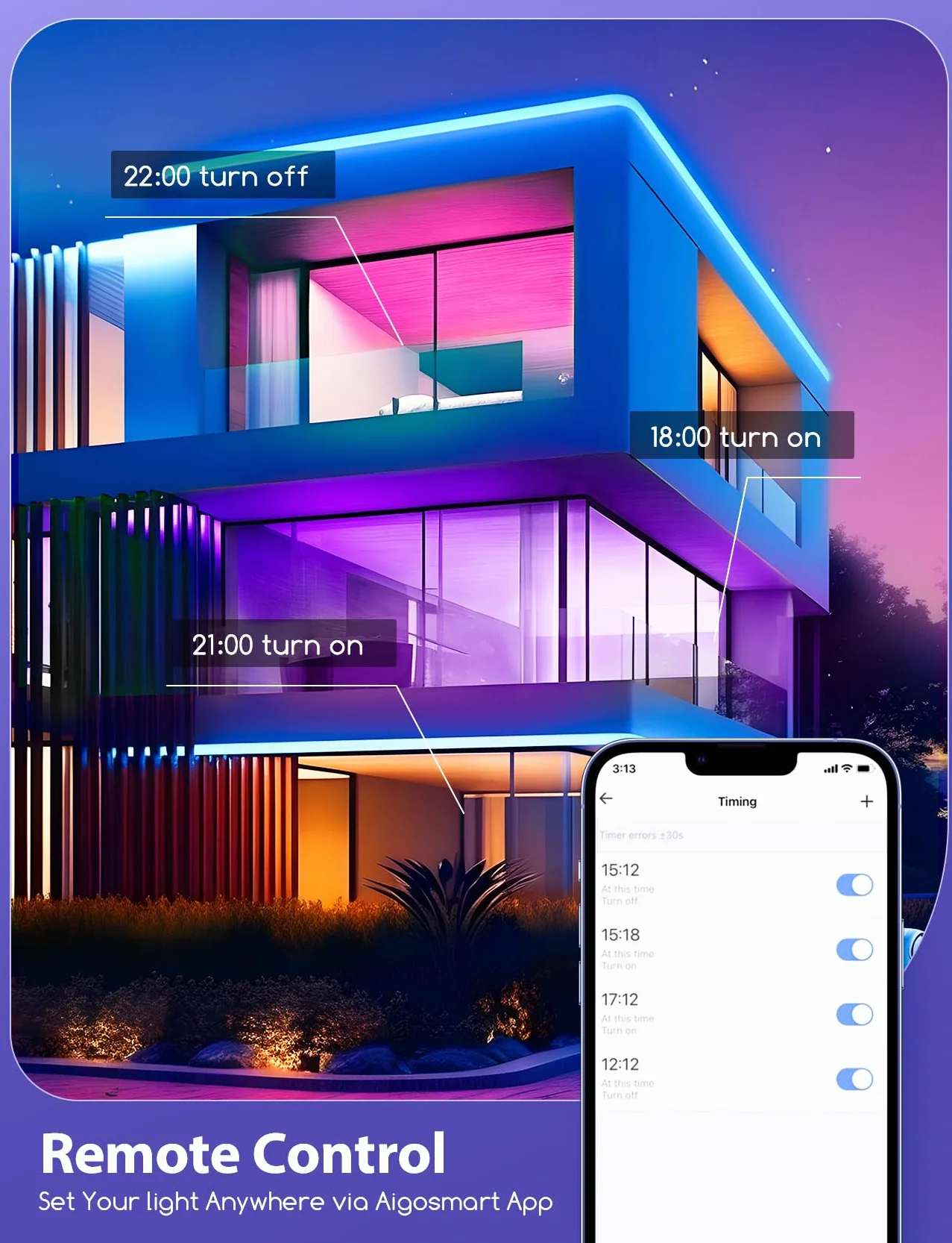Aigostar - 15W Smart LED Downlight do wbudowania, Ø175mm x 26,5mm, reflektor LED Sterowanie APP WiFi, RGB i możliwość przyciemniania, 2700-6500K, kompatybilny z Alexa i Google, 2 szt