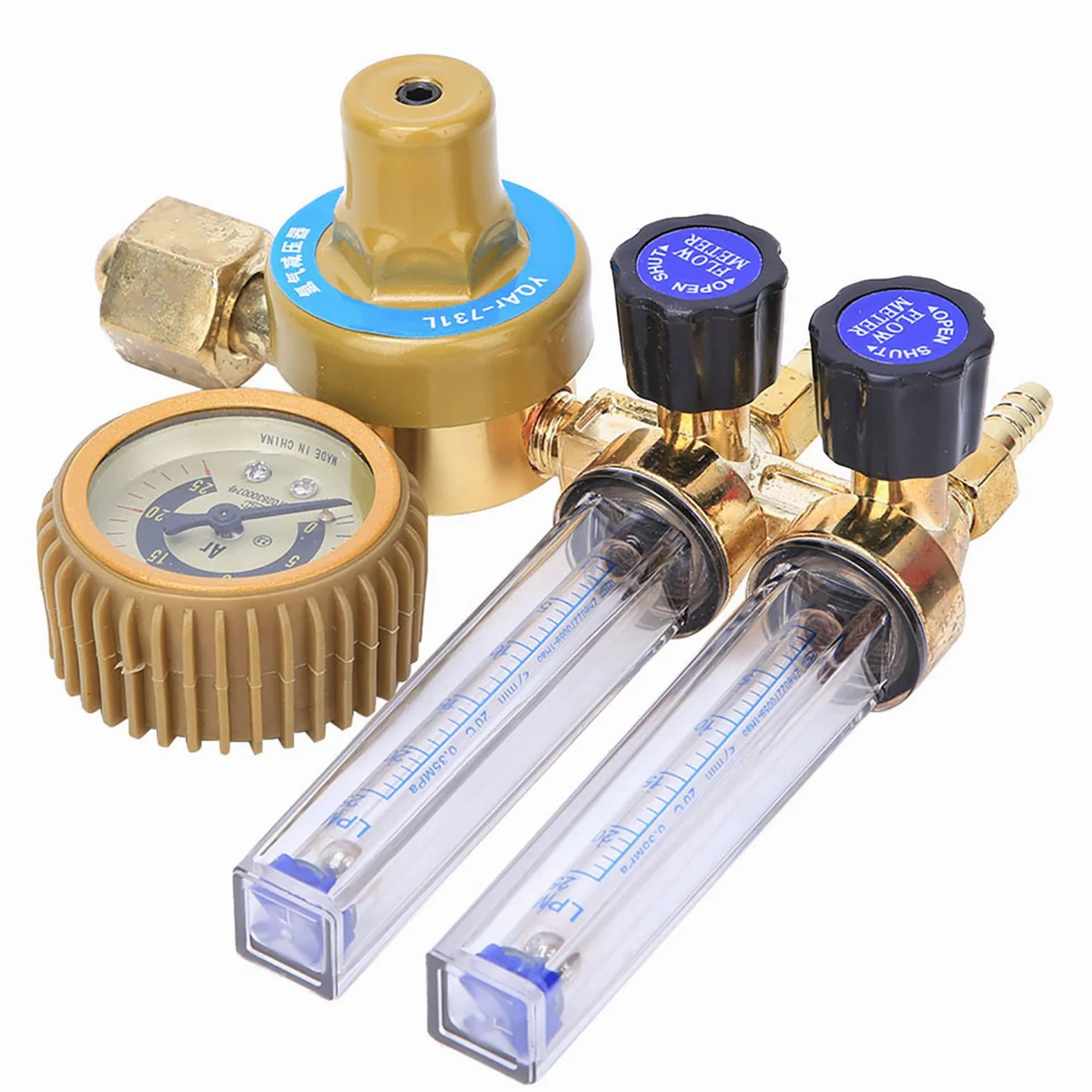 Regulator przepływu gazu Argon/CO2, ciśnienie wylotowe 0,25 MPa, reduktor ciśnienia z podwójną rurą, regulator gazu, manometr, spawanie, podwójny miernik, akcesorium spawalnicze