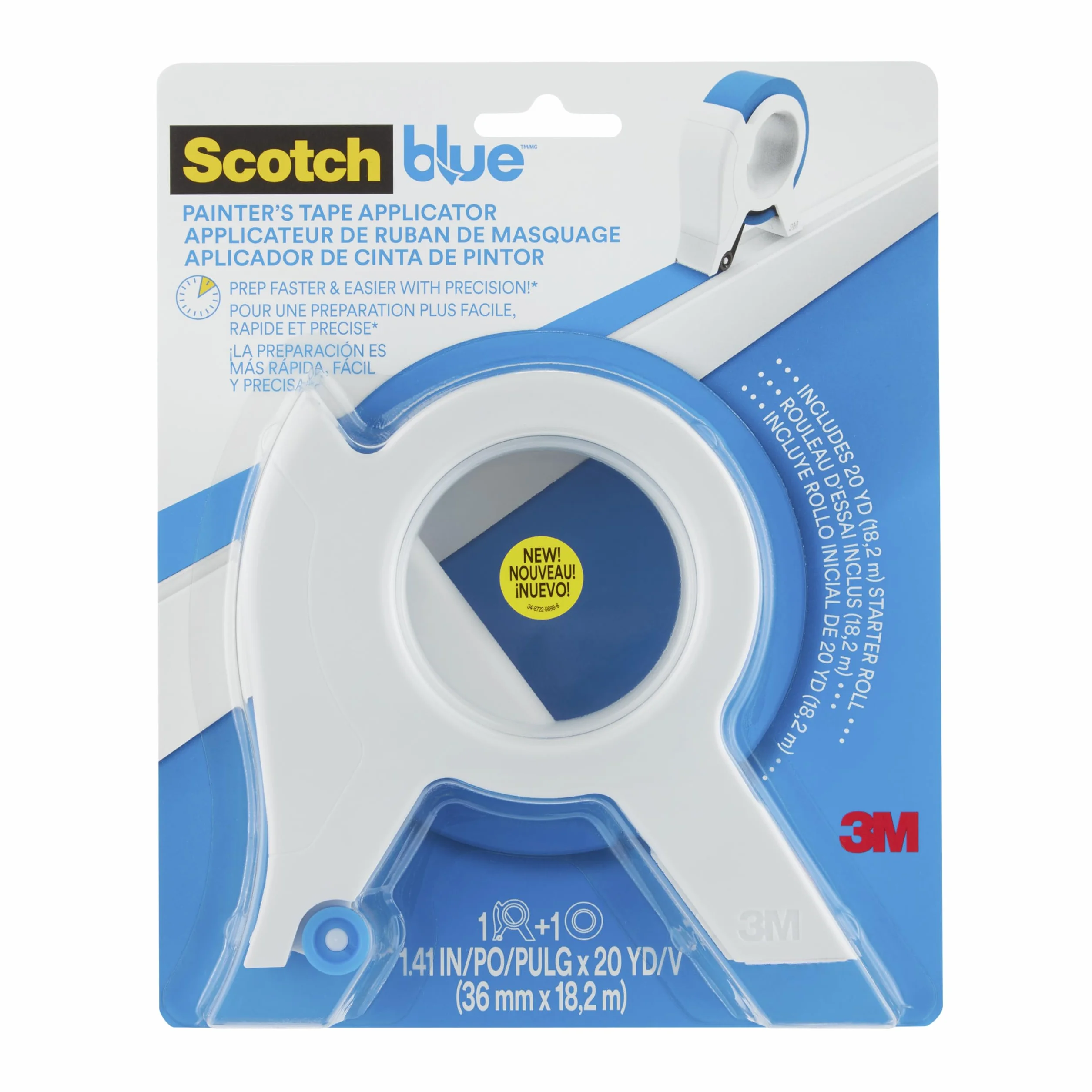 ScotchBlue Aplikator taśmy maskującej TA3-SB-ESF2090 + 1 rolka taśmy maskującej 2090, 36 mm x 18,2 m
