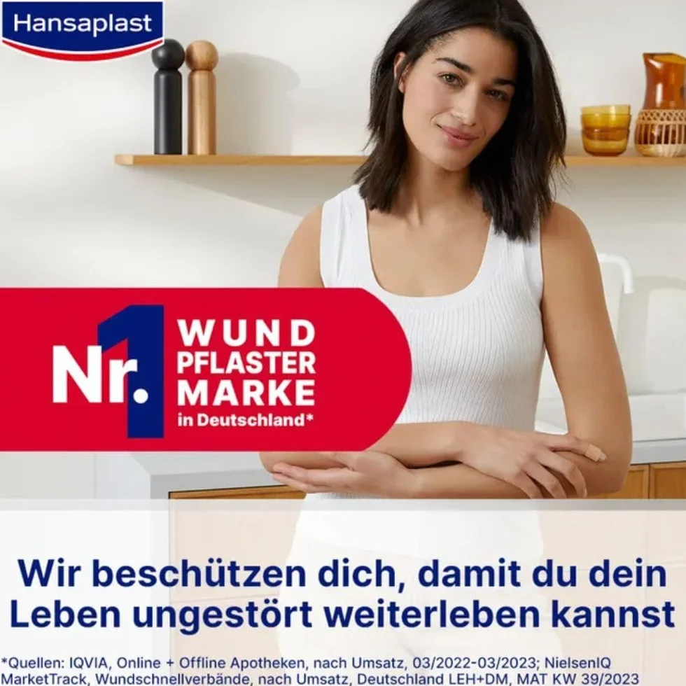 Hansaplast Aqua Protect plastry (20 pasków), wodoodporne plastry na rany o bardzo dużej sile klejącej, idealne do prysznica, pływania i kąpieli