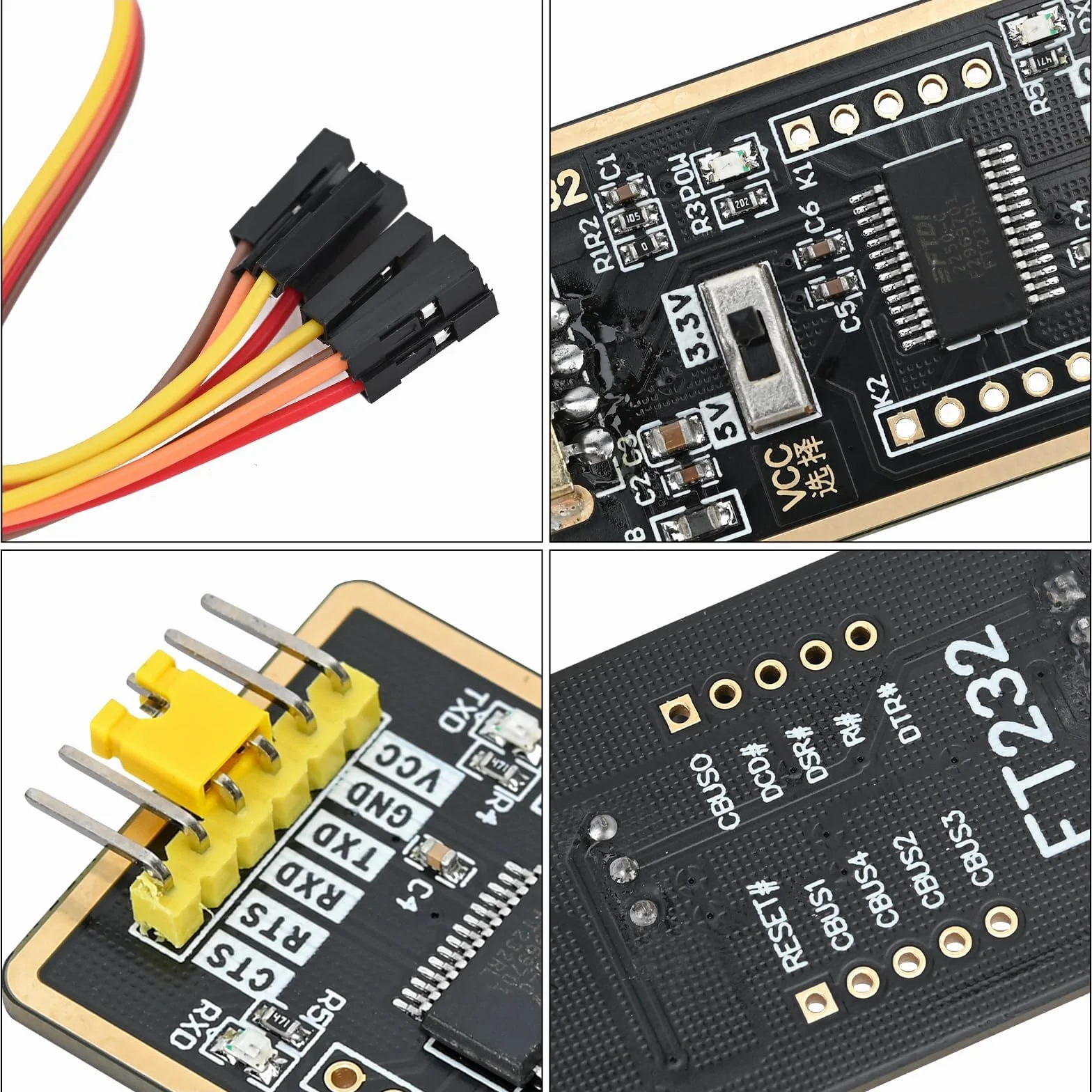 Podazz Konwerter USB na szeregowy, adapter USB na TTL z FT232R, kabel do pobrania Flash do projektów rozwojowych