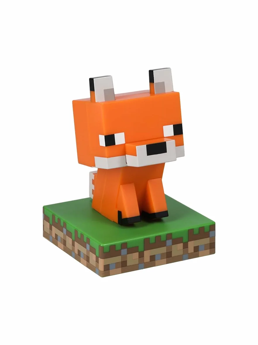 Paladone Minecraft oficjalnie licencjonowana lampa biurkowa z lisem, dekoracja pokoju gier i towar dla chłopców i dziewcząt, akcesorium prezentowe do pokoju zabaw i sypialni