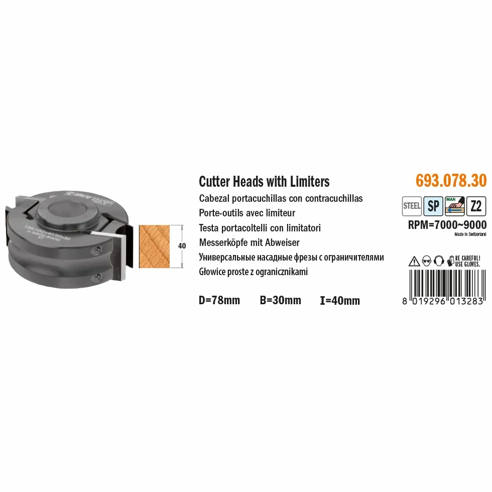 CMT 693.078.30 - Cabezal c/contracuch.d=78x40 f=30