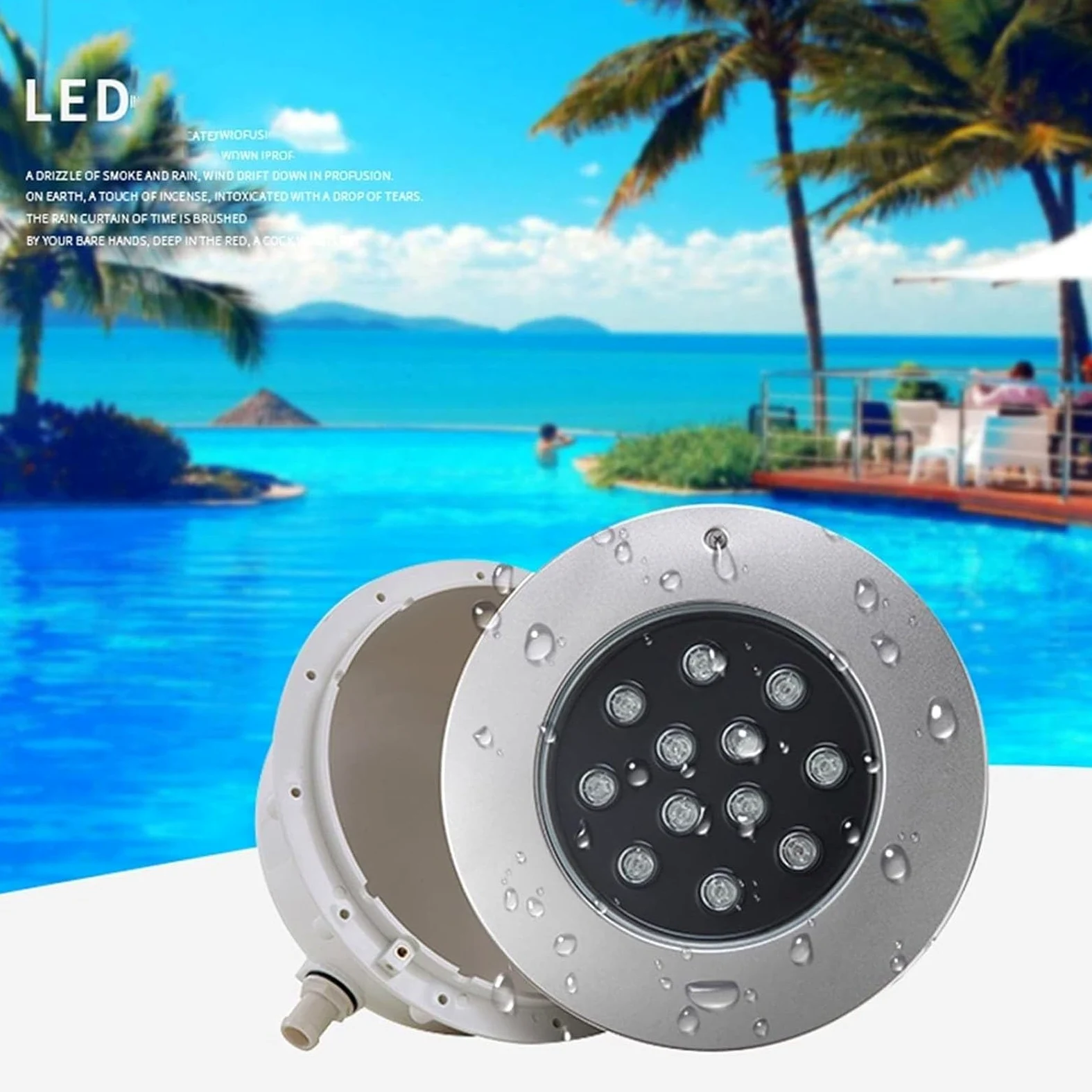 Zanurzalne lampy basenowe LED, lampa krajobrazowa RGB, IP67, wodoodporne oświetlenie podwodne, do akwarium, akwarium, dekoracja fontanny ogrodowej, biała, 6 W
