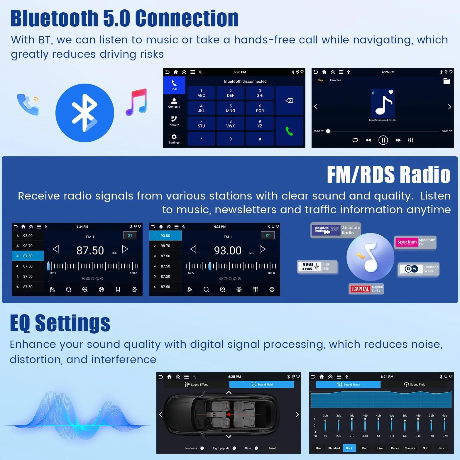 Inefala Android 15 Car Stereo 10" dla Renault Trafic 2001-2010 z Wireless CarPlay Android Auto GPS WiFi