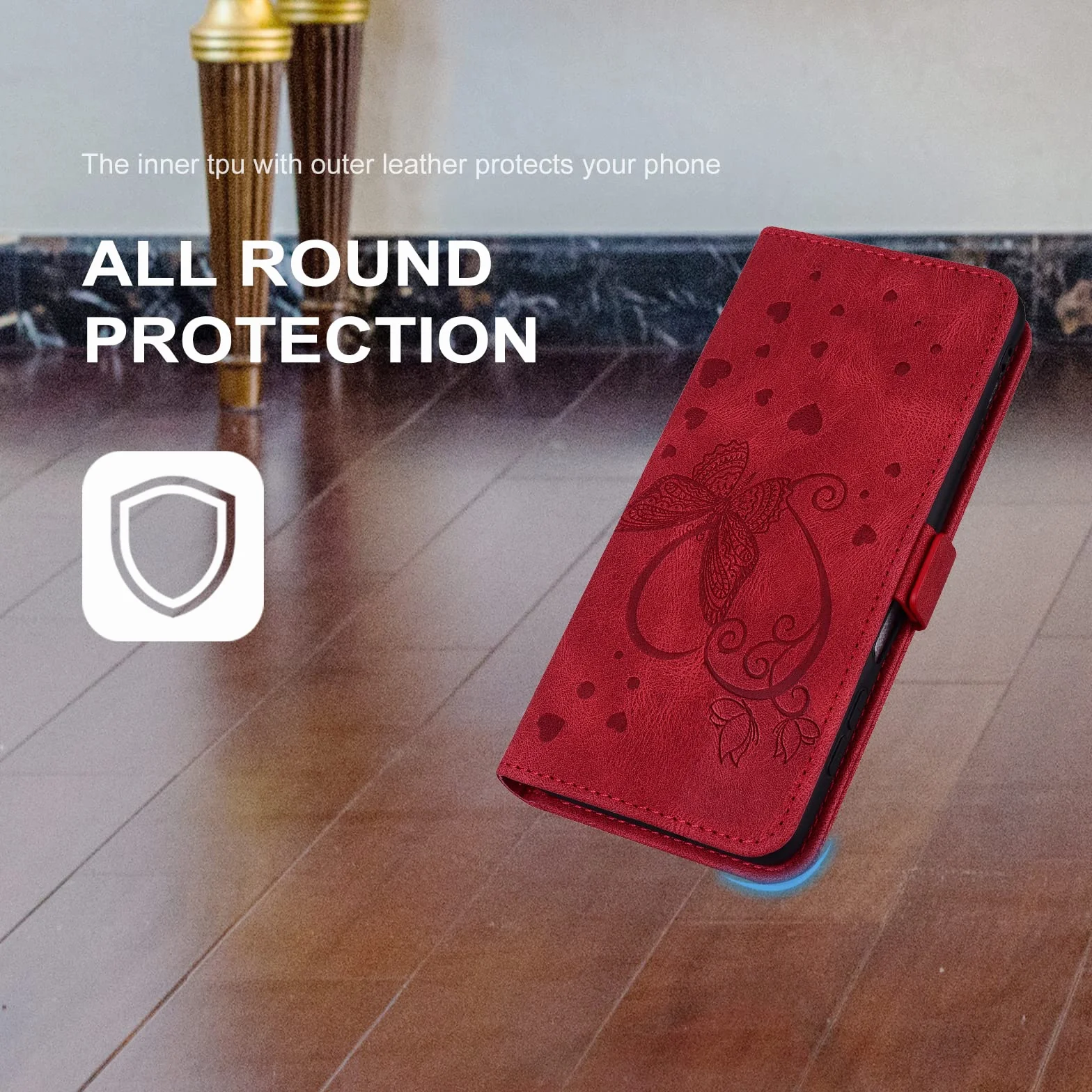 Etui Sony Xperia 1 V 6,5" Skóra PU Klapka Czerwone