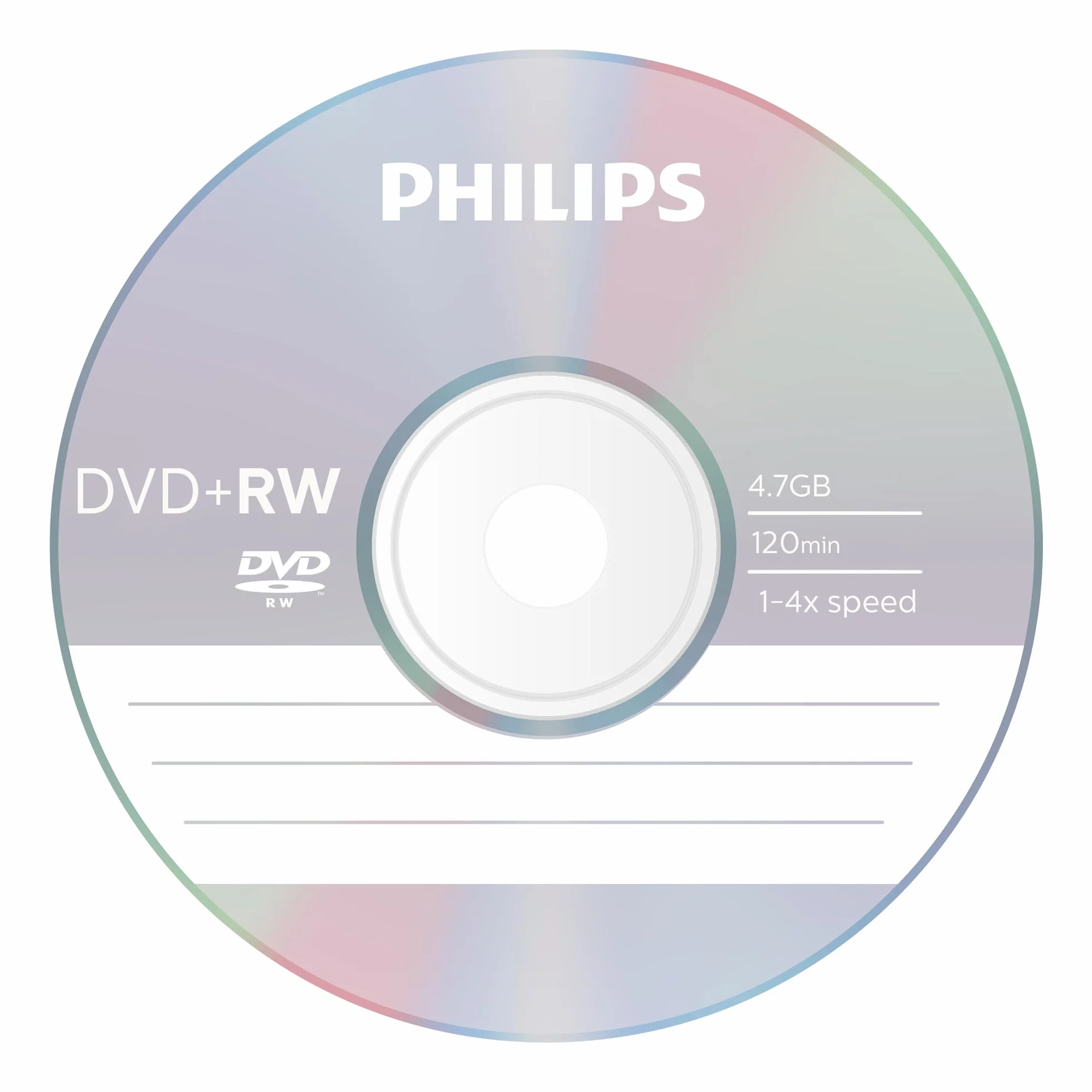 Philips DVD+RW nośniki o wysokiej prędkości High-speed (4,7 GB / 120 minut wideo, 1-4x prędkość, wrzeciona 25 szt., wielokrotnego zapisu / nadpisywalne)