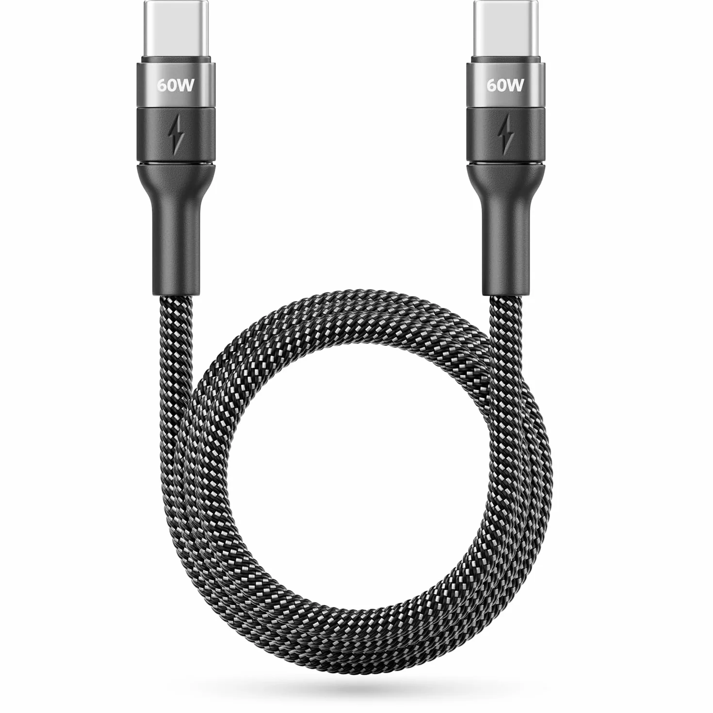 deleyCON 2x 1m Kabel ładujący USB-C 60W Szybkie ładowanie PD 3.0 PPS do iPhone 17 Galaxy S25 iPad Pro