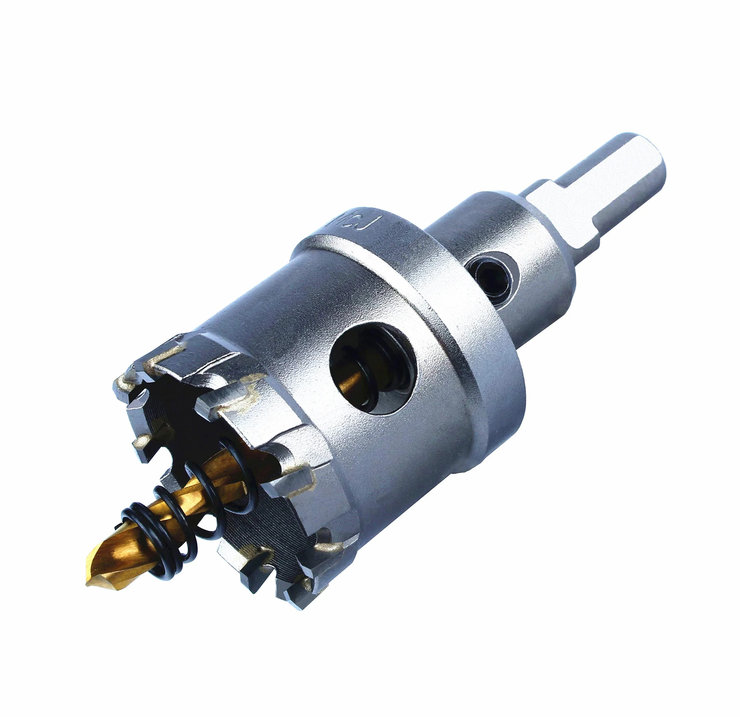 McJ Tools Otwornica TCT 19 mm z długą końcówką z węglika wolframu, do otworów o dużej wytrzymałości do stali nierdzewnej, wiertło pilotowe do stali nierdzewnej, żelaza, aluminium, stopu, rozmiary