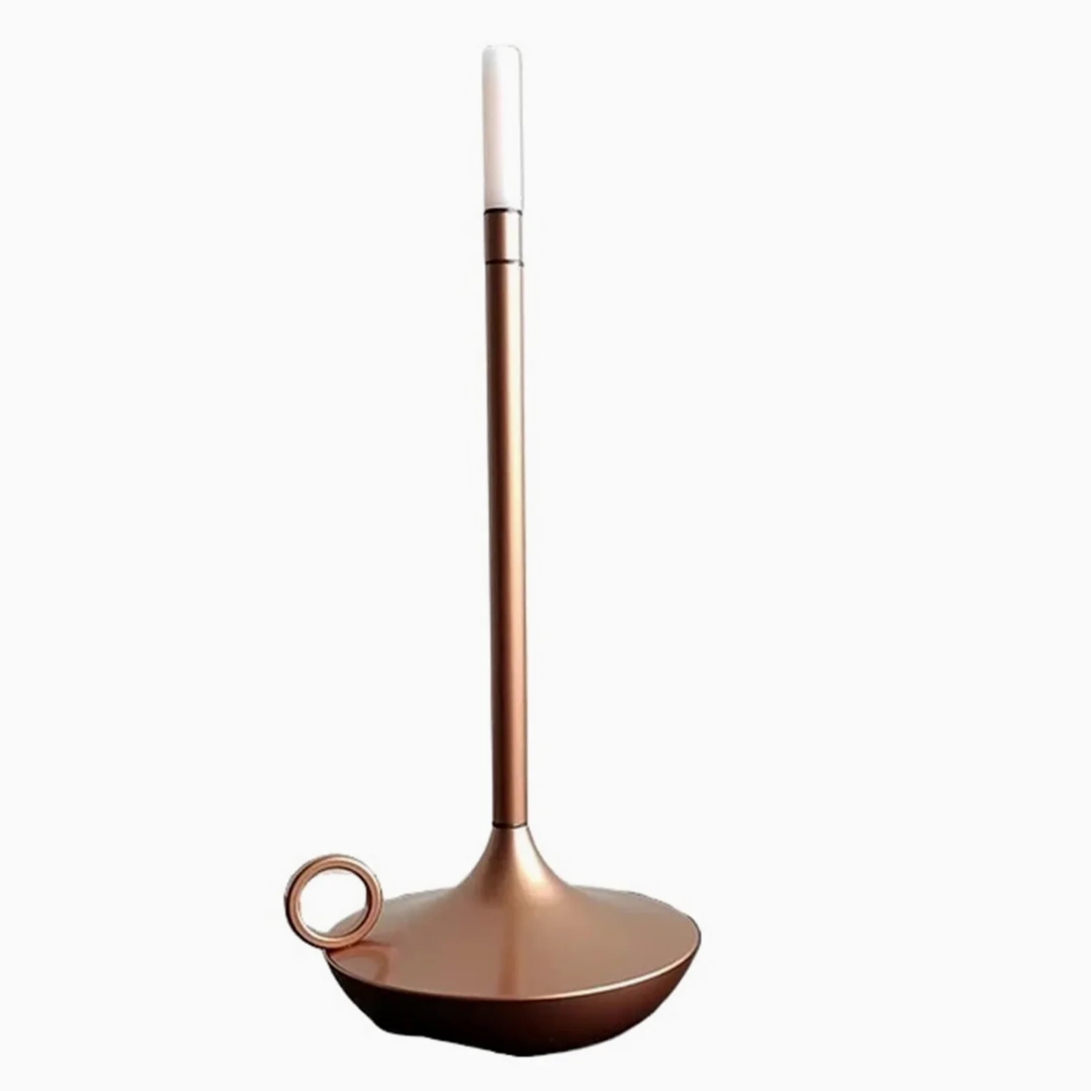 Lampa biurkowa LED ładowalna bezprzewodowa lampa dotykowa świeca kempingowa lampa stołowa sypialnia obok lampka nocna do dekoracji domu (różowe złoto)
