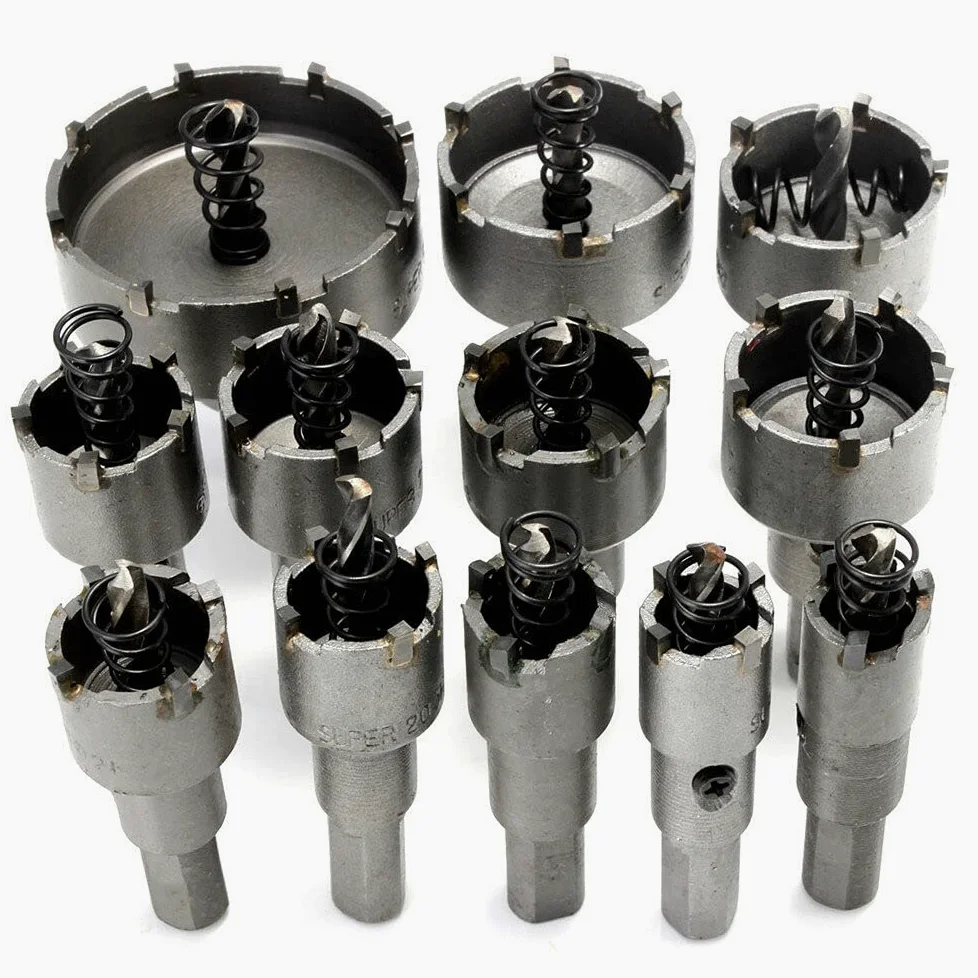 VIDOO 12szt 15mm-50mm Otwornice do Metalu i Drewna Zestaw Wierteł Stopowych