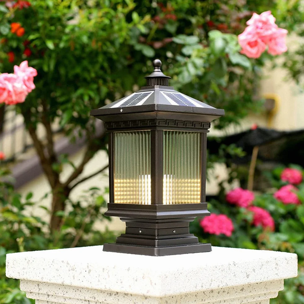 Światła Słoneczne Na Słupku Solarne Lampy Ogrodowe Oprawa Oświetlenia Zewnętrznego Słupka Z Adapterem Do Montażu Na Molo Do Słupków Ogrodowych, Ścieżki, Tarasu, Patio, Ogrodu,