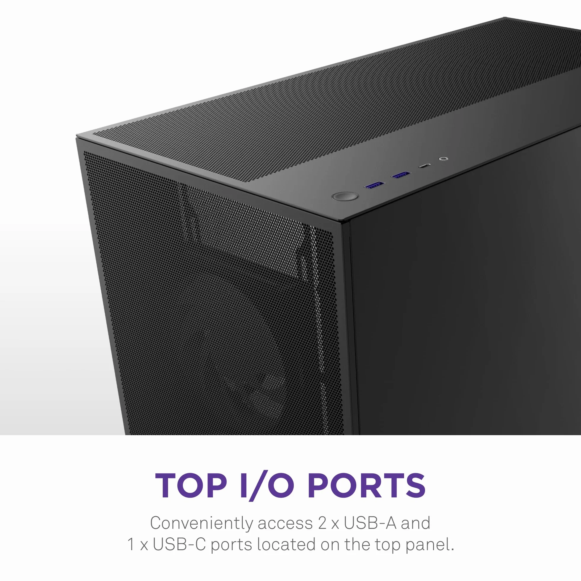 NZXT H7 Flow | Obudowa ATX Mid-Tower z przepływem powietrza | Obsługuje 3 wentylatory 120 mm na dole do bezpośredniego chłodzenia GPU | Zawiera 3 wentylatory 120 mm z przodu | Czarny