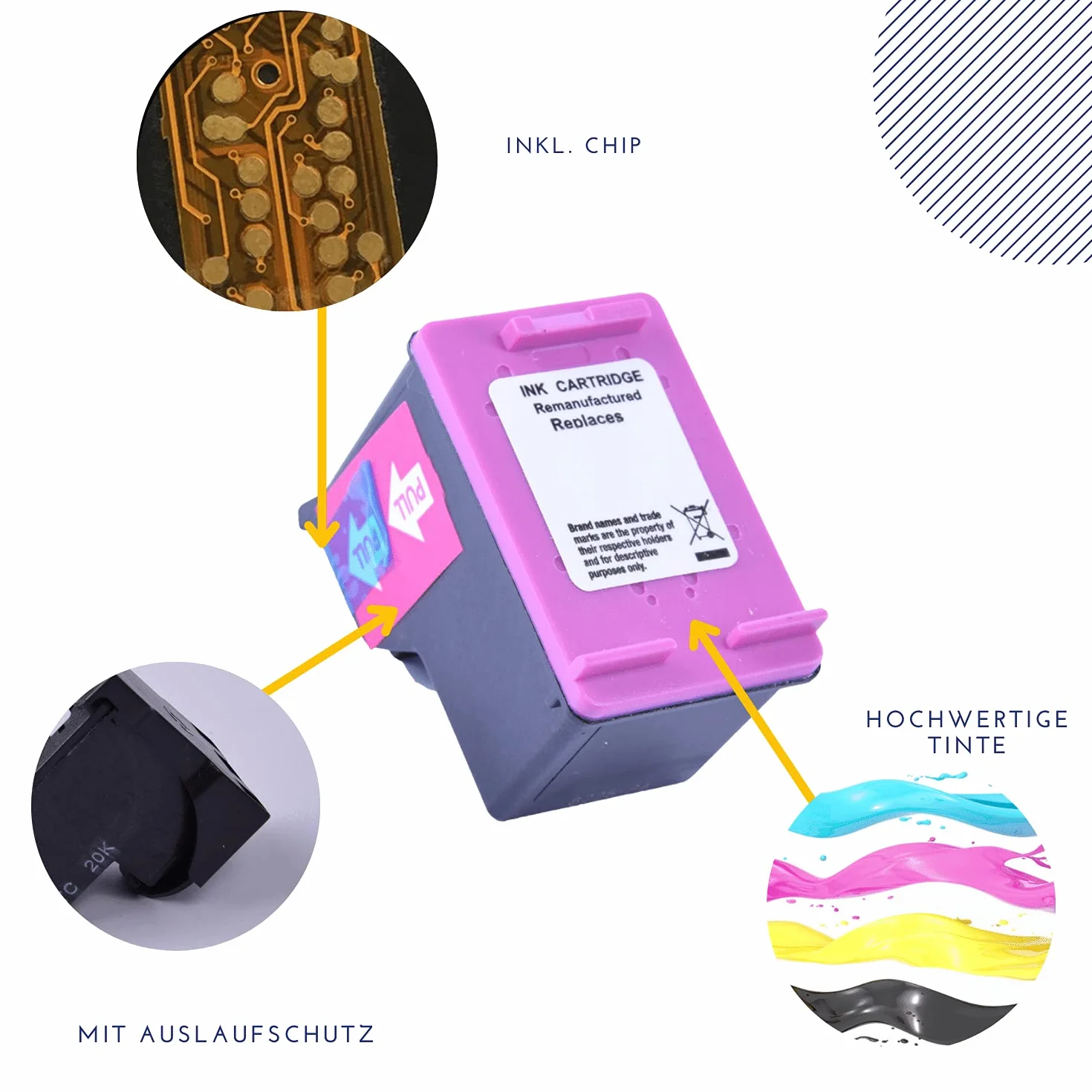 Tusz zamiennik HP 304 304XL do HP Envy 5020 Deskjet 2620 2630 3720 3730 (Zestaw Czarny + Kolor)