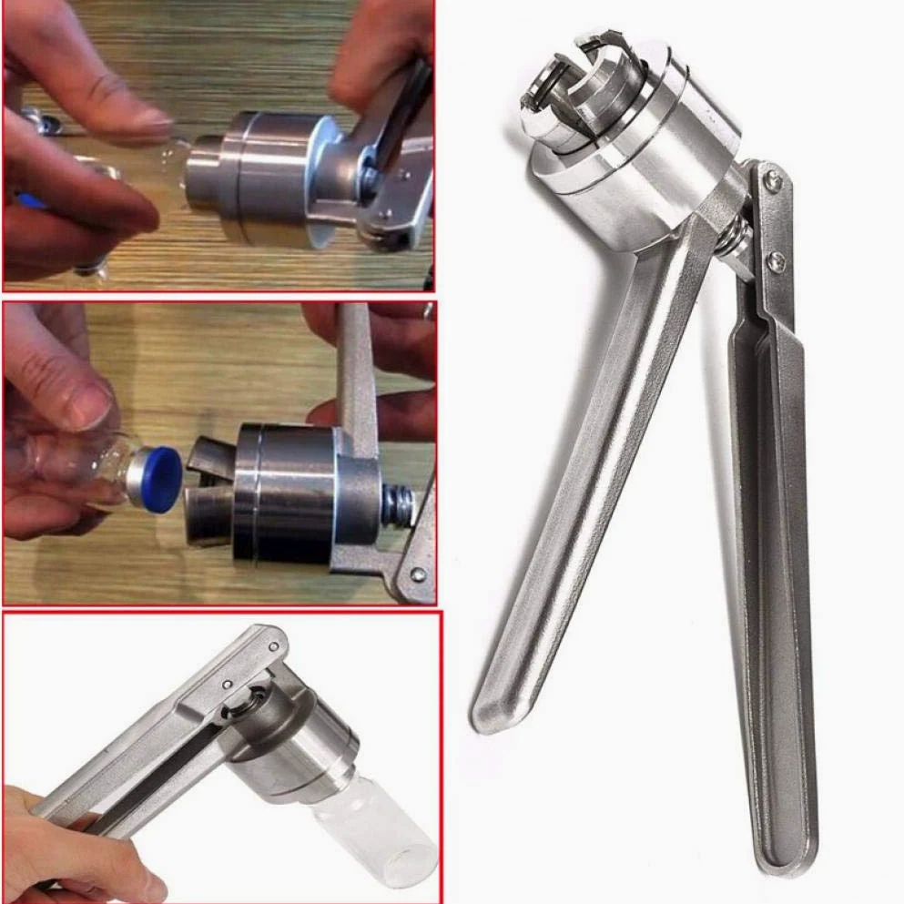 1 sztuka ręczna uszczelka Vial Crimper ze stali nierdzewnej do zaciskania 20 mm Flip Off Cap Otle Clamp-szczypce zamykające
