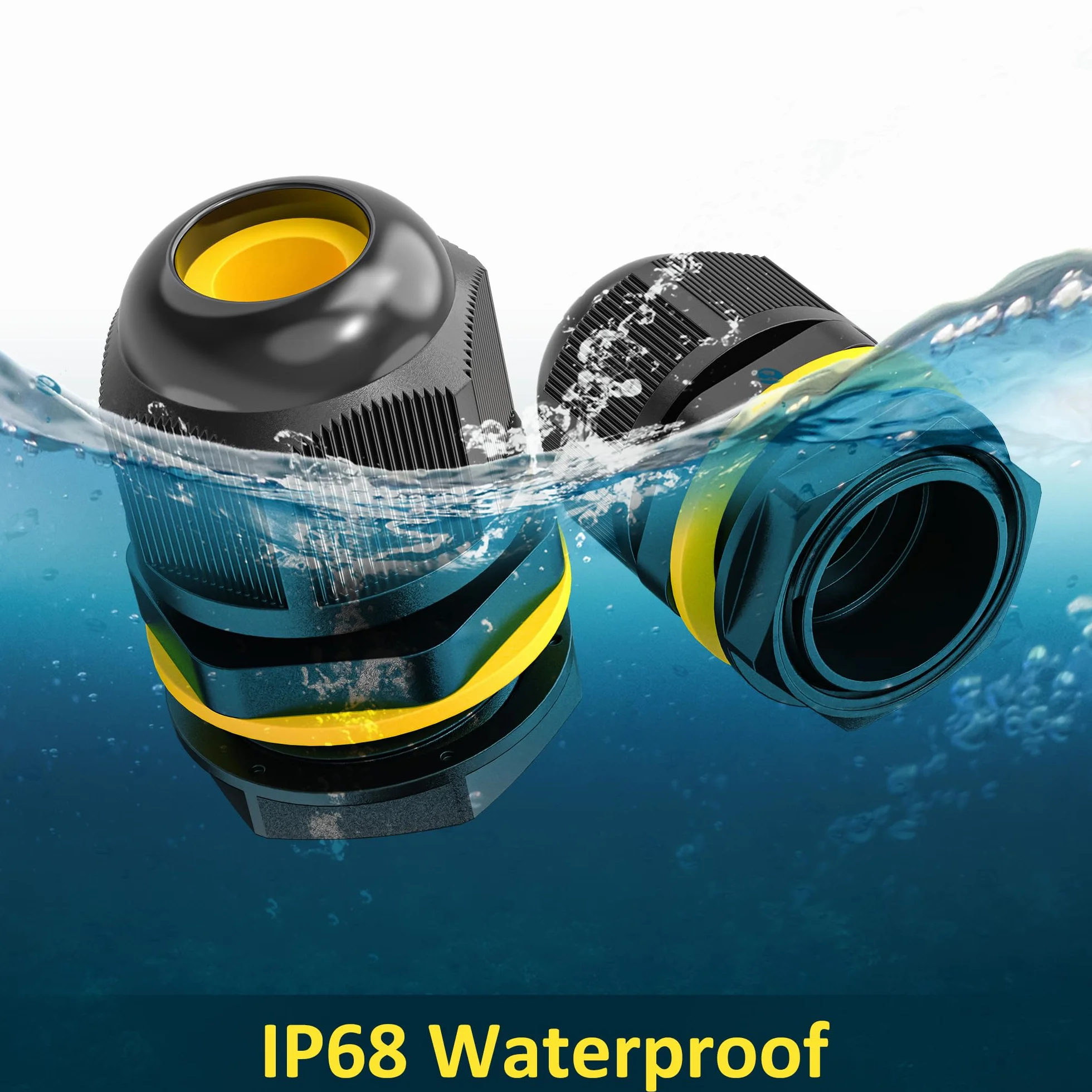 PEBA® Dławik kablowy,Dławików kablowych,Wodoszczelność IP68 złącze przewodowe M16x1,5,Regulowany przepust kablowy 4-8mm,regulowane złącza kablowe,złącze dławika kablowego z uszczelkami,Czarny