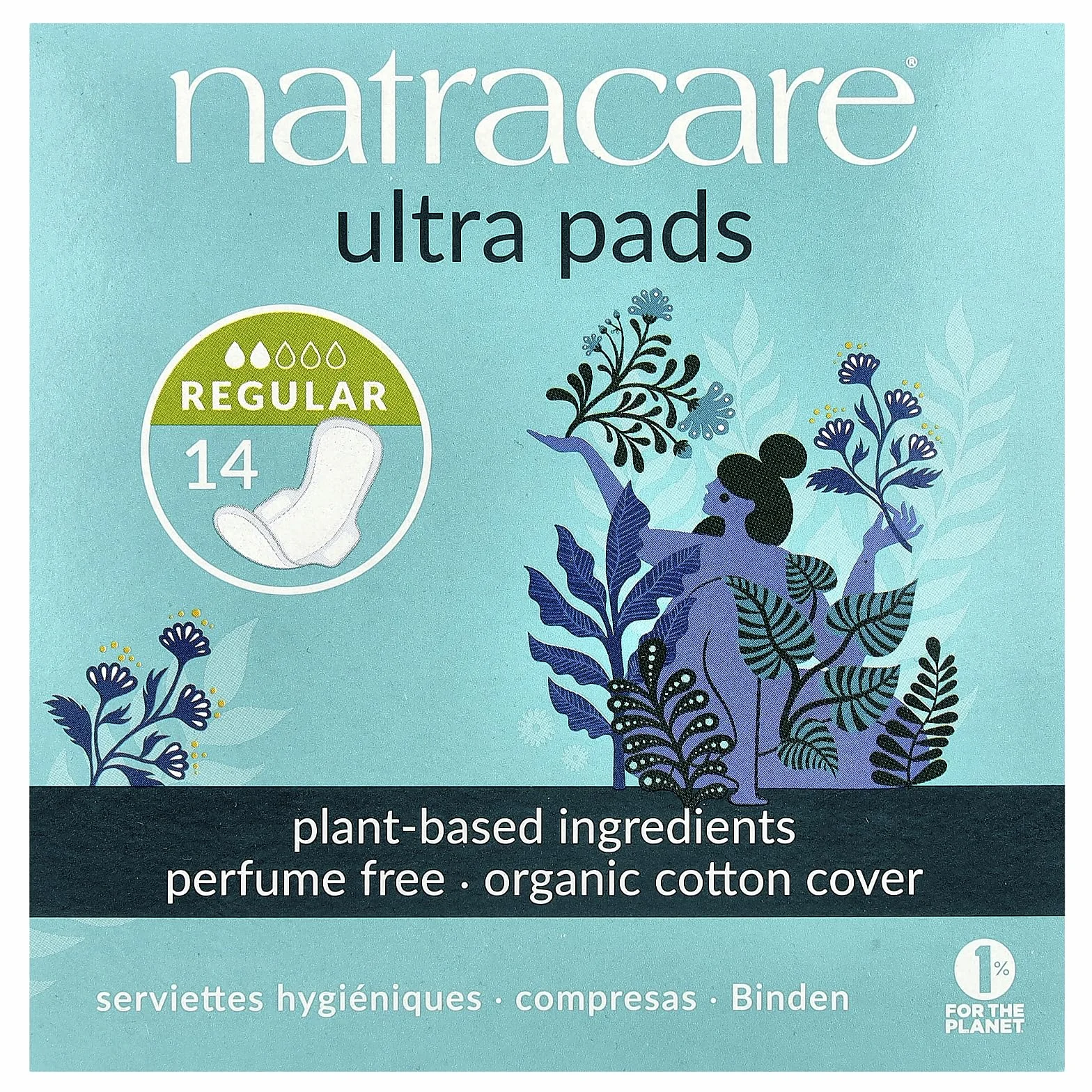 Natracare Bawełna organiczna Ultra Pads 14 Regular Flow