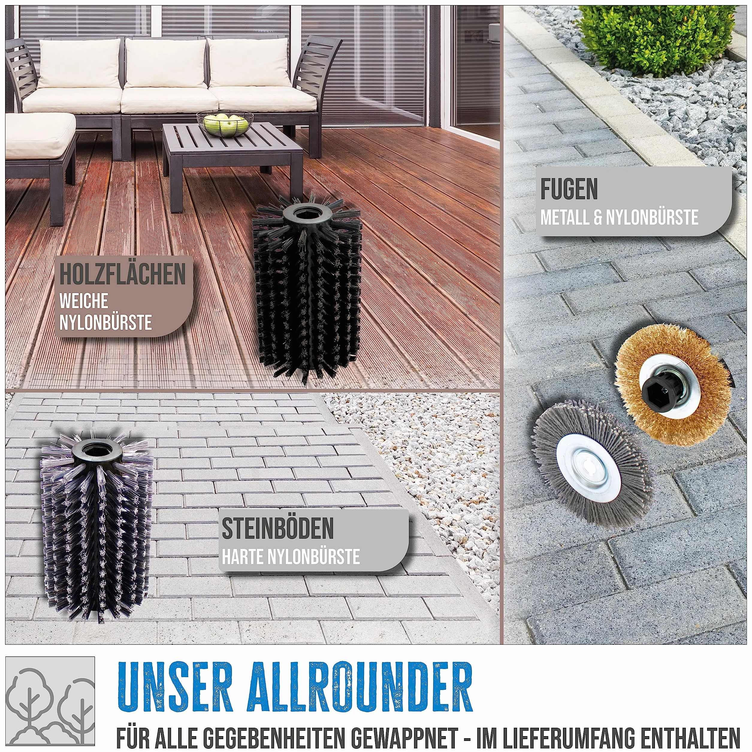 GÜDE 944233 uniwersalna szczotka GUB 500 (uniwersalna szczotka z wytrzymałym wałkiem nylonowym, moc 500 W i szerokość robocza 16 cm)
