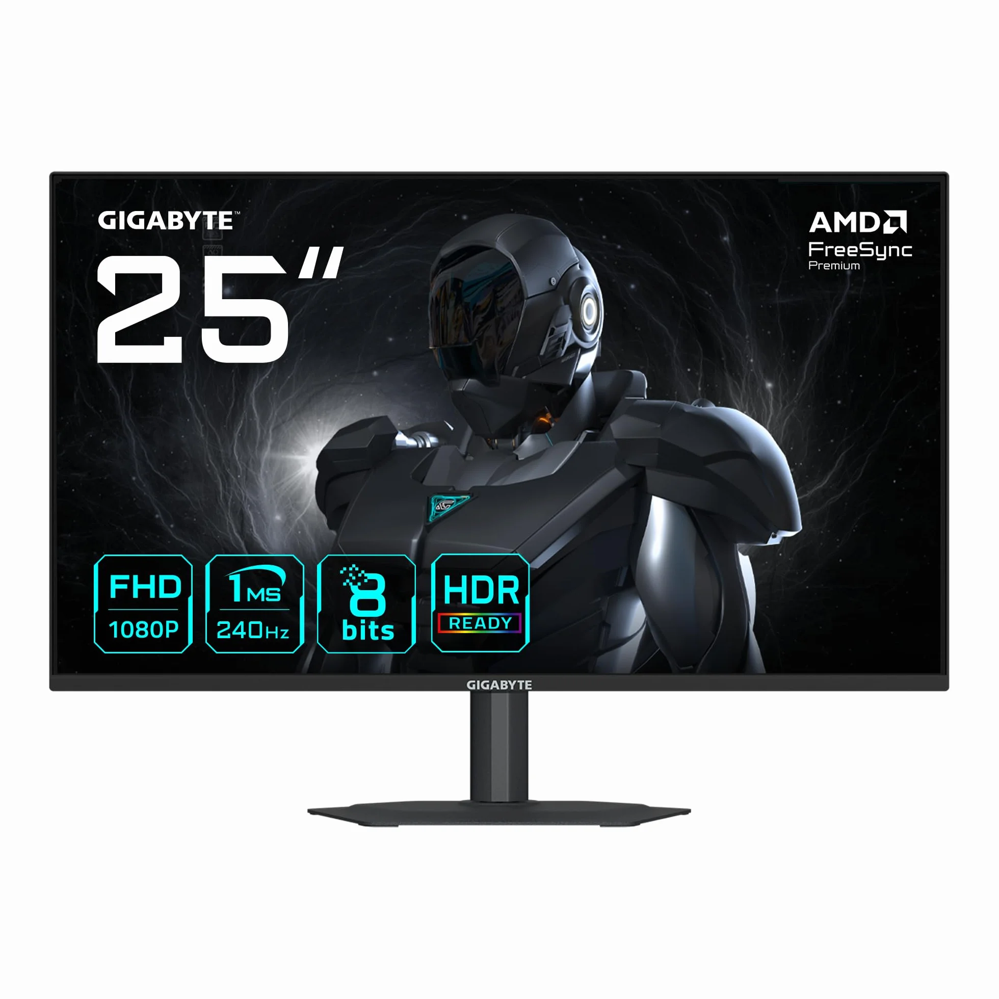 GIGABYTE G25F2A 25" monitor do gier FHD - 1920 x 1080, 240Hz, 1ms, 300 CD/m², Display HDR 10, HDMI 2.0, DisplayPort 1.4