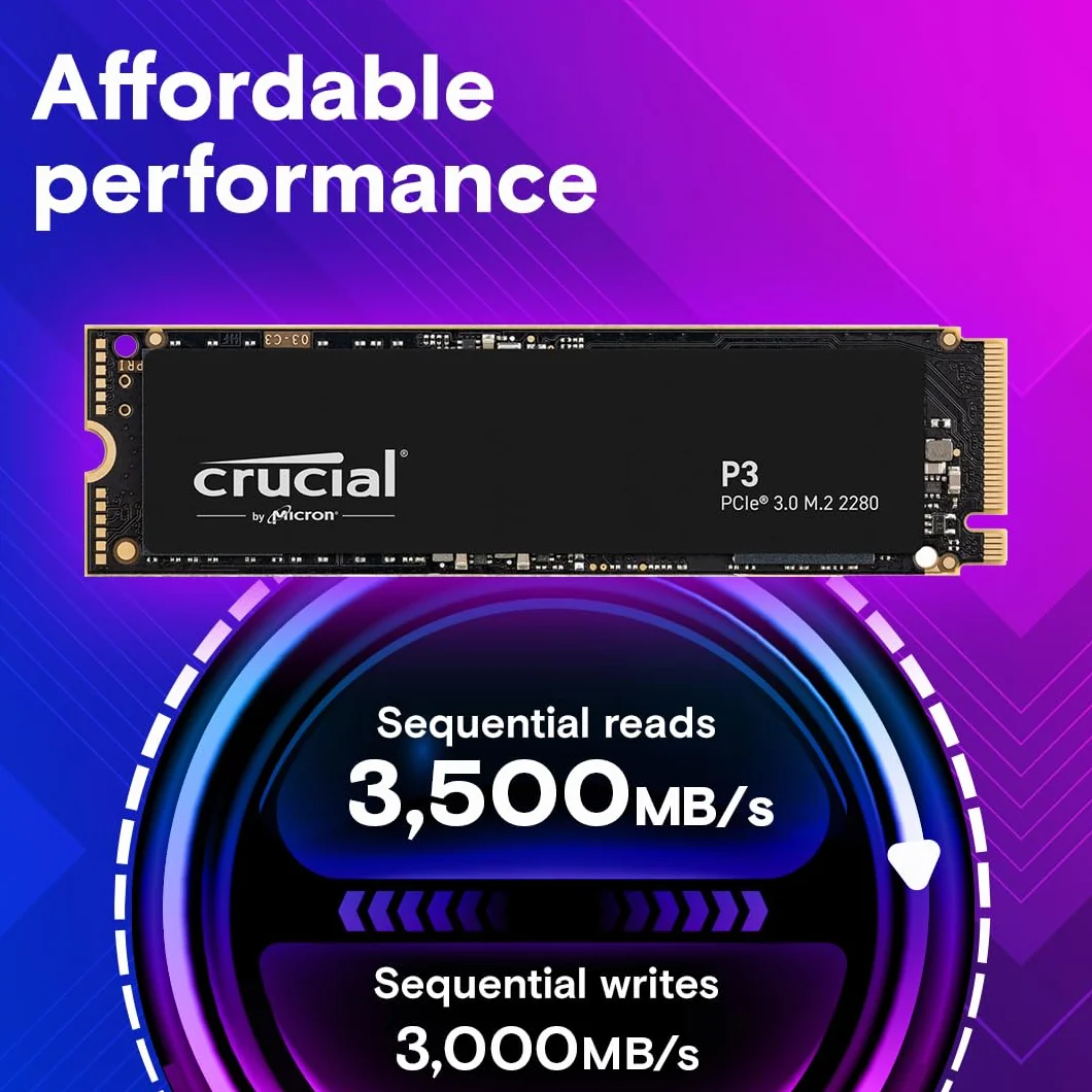 Crucial P3 4TB M.2 PCIe Gen3 NVMe wewnętrzny dysk SSD, do 3500 MB/s, CT4000P3SSD801 (edycja Acronis)