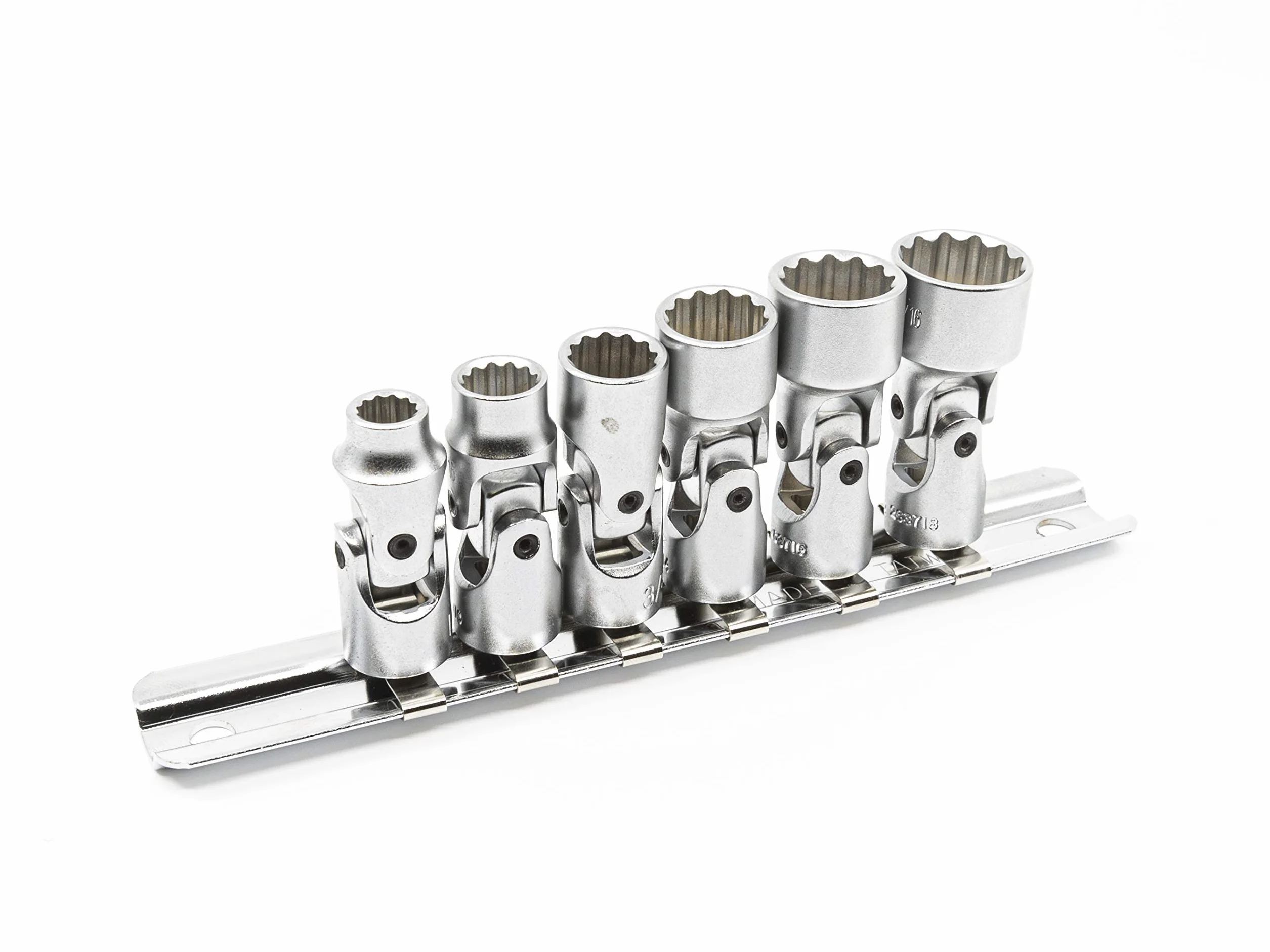 Genius Tools 6-częściowy uniwersalny zestaw nasadek ręcznych 1/4" Drive SAE (12-punktowy), matowe wykończenie - US-206S