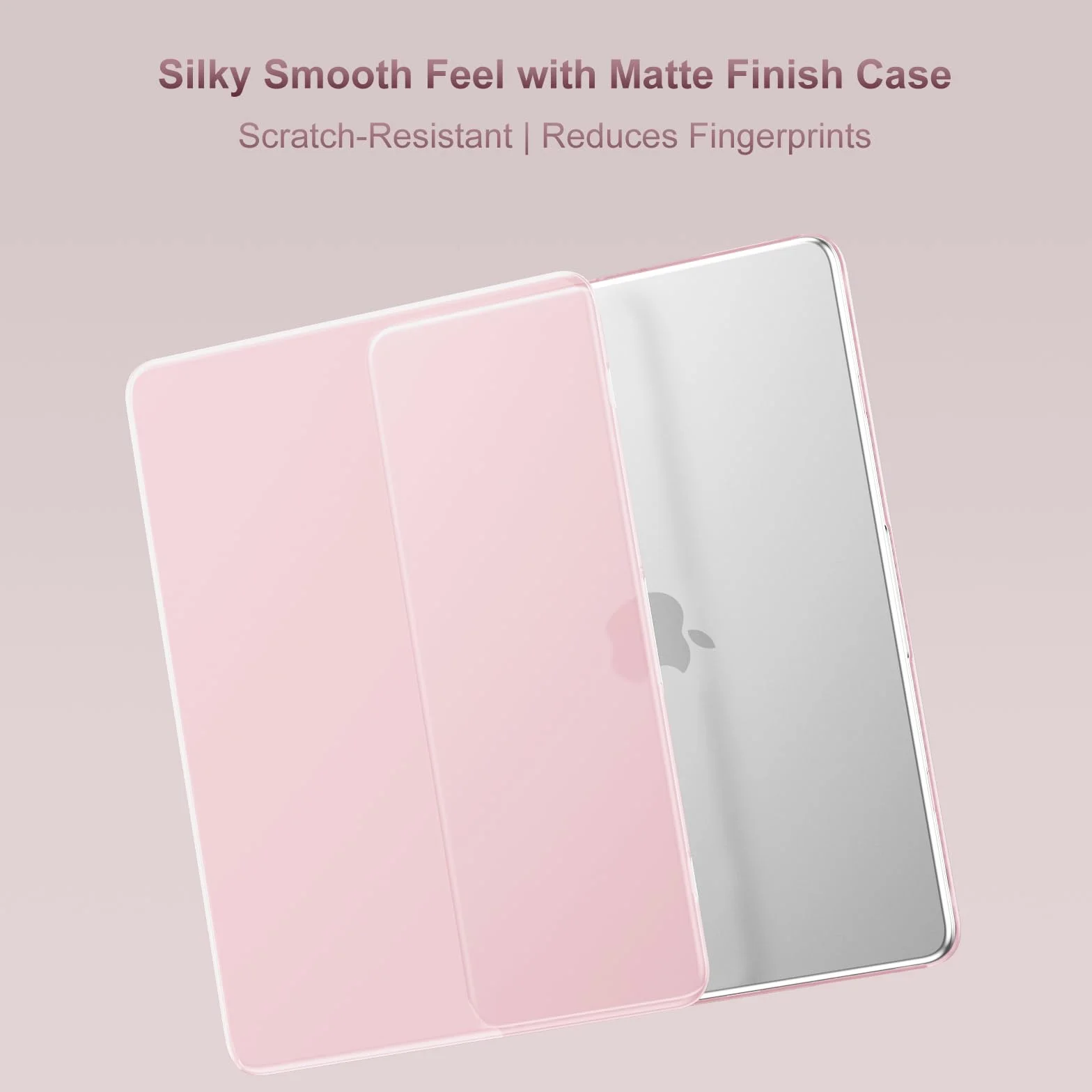 MOSISO Etui kompatybilne z MacBook Air 33.0 cm M4 M3 M2 2025 2024 2023 2022 A3240 A3113 A2681 Touch ID, twarda obudowa do MacBooka Air 34.5 cm etui z osłoną klawiatury, różowy (Baby Pink)