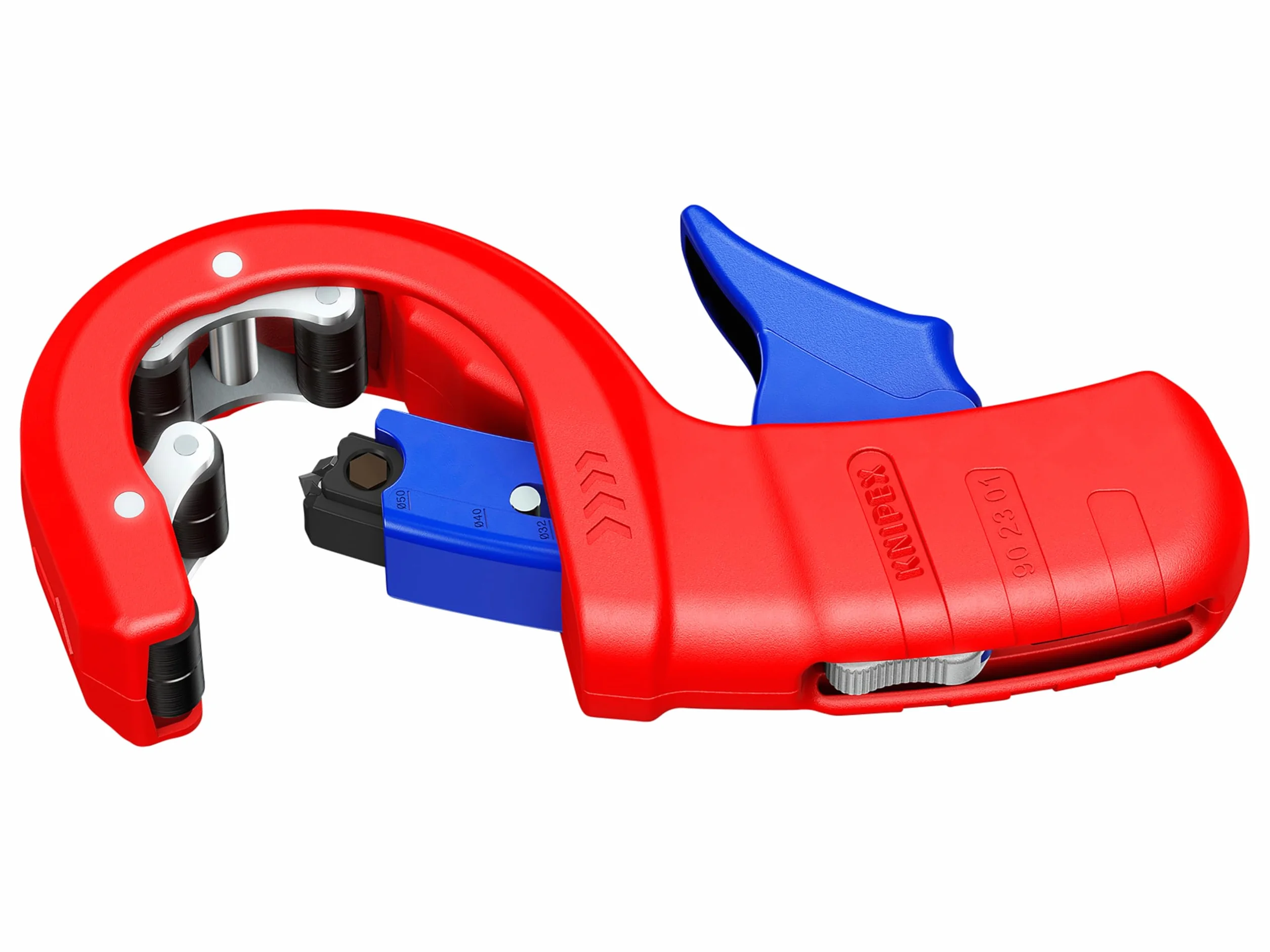 KNIPEX DP50 Obcinak do rur kanalizacyjnych z tworzywa sztucznego 202 mm 90 23 01 BK