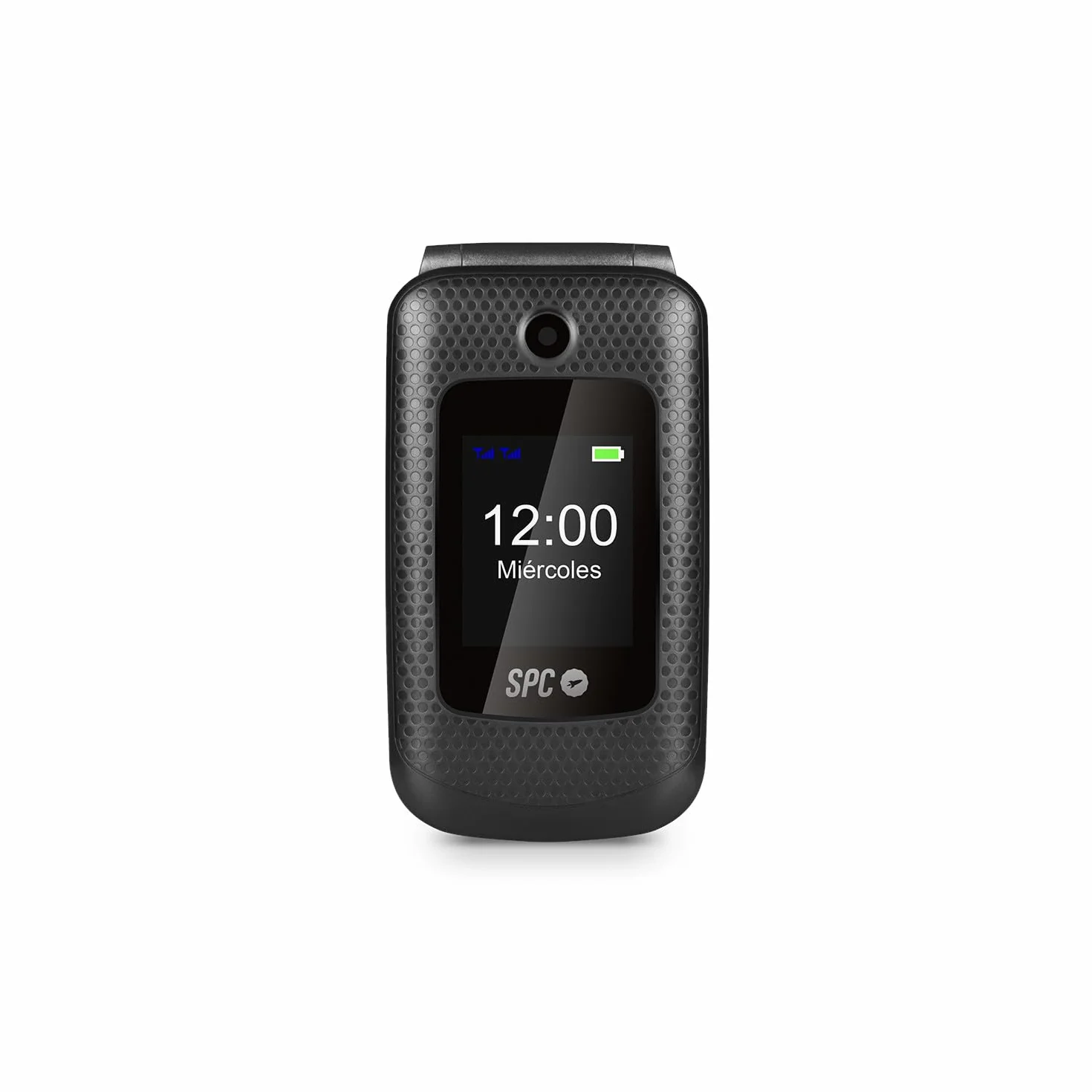 SPC Magnus telefon komórkowy z klapką dla seniorów duże klawisze podwójny ekran przycisk SOS stacja ładująca USB-C