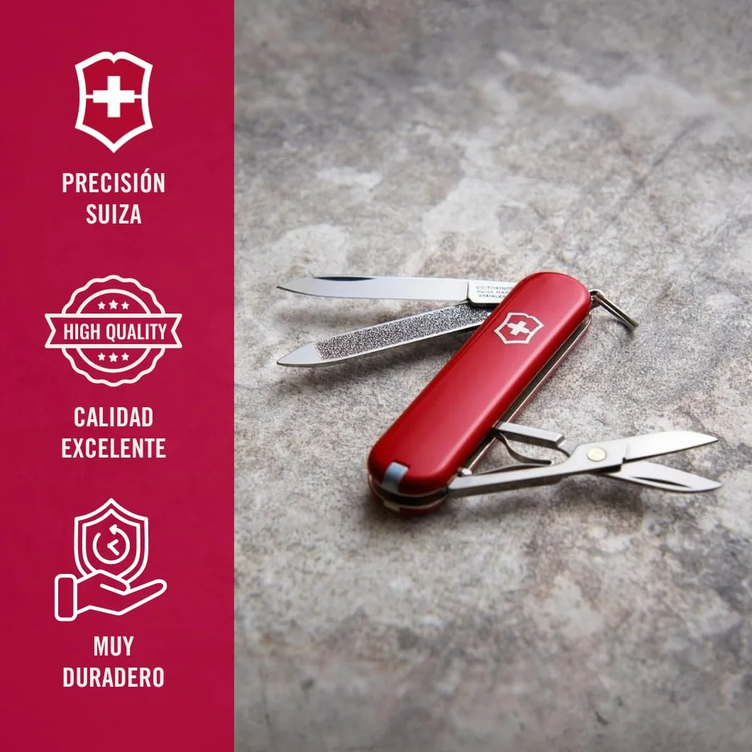 Victorinox Classic SD, Swiss Made, 7 funkcji, ostrze, nożyczki, pilnik do paznokci