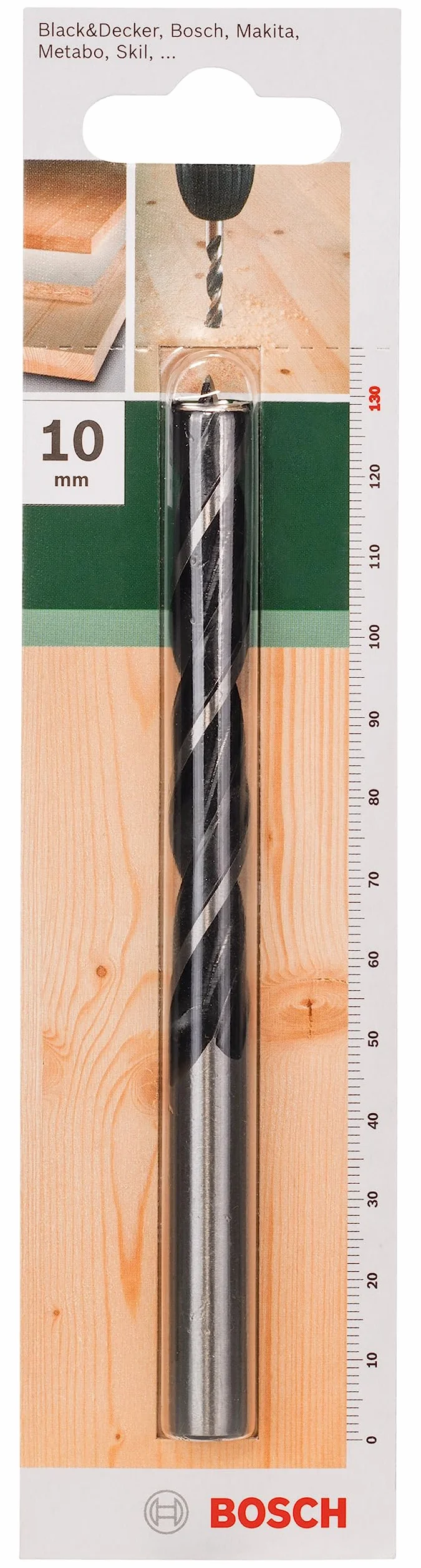 Bosch Accessories 2609255207 wiertło spiralne do drewna, Ø 10 mm