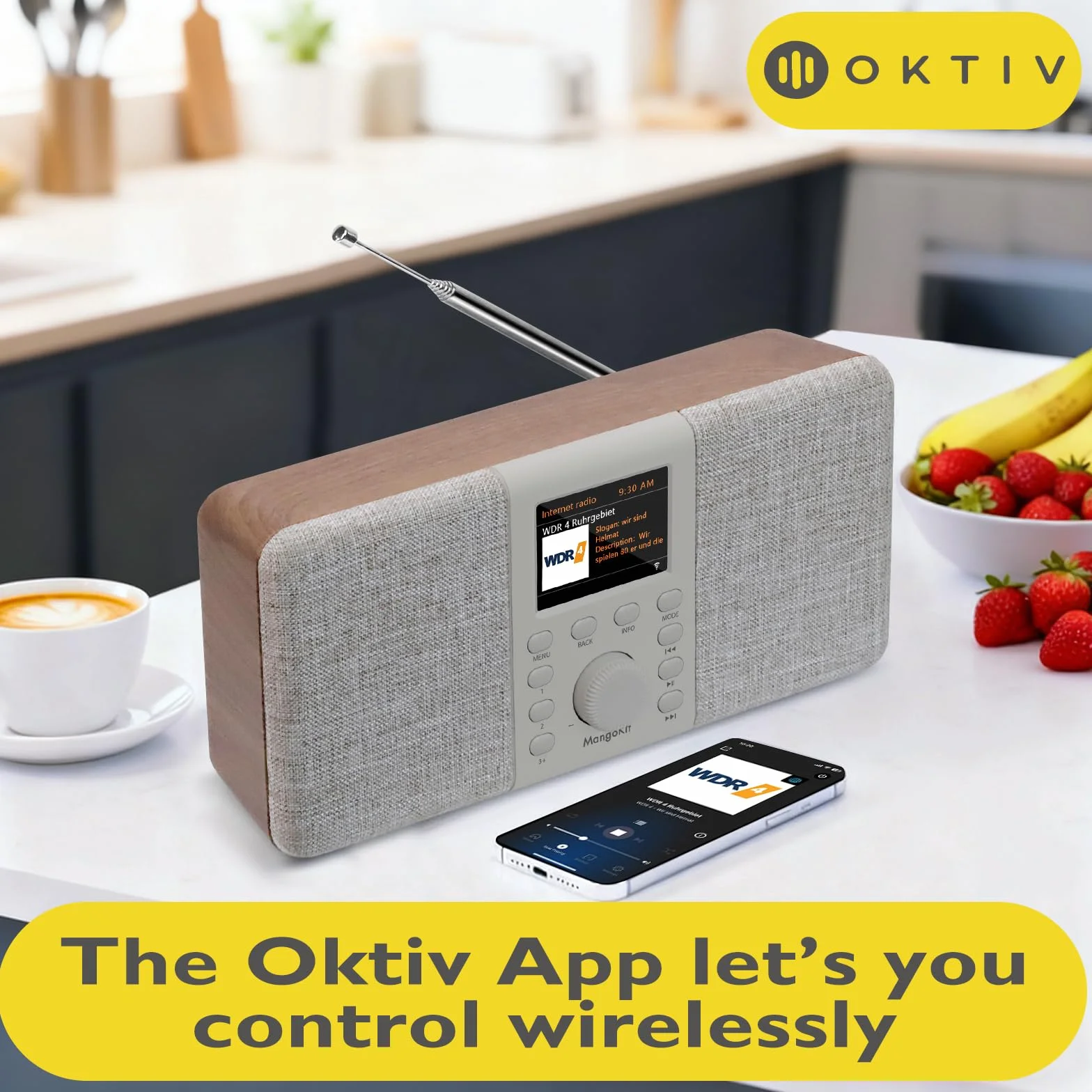 SR20 Stereo Radio Internetowe WLAN DAB+ Bluetooth FM Kuchenne Kolorowy