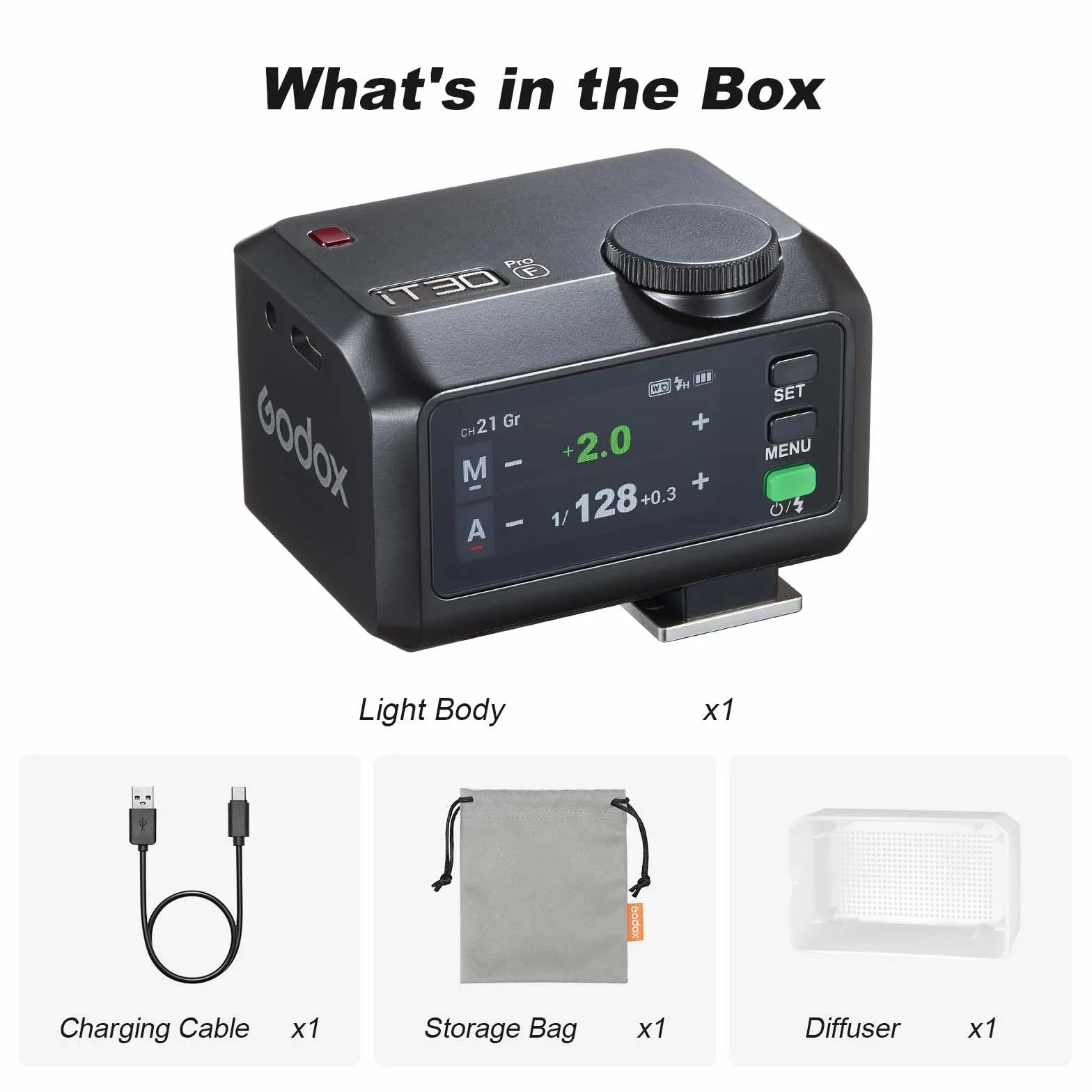 Godox iT30Pro-F Mini lampa błyskowa do aparatu Speedlite 560 błysków 2,4G bezprzewodowy GN15 TTL 1/8000s biały
