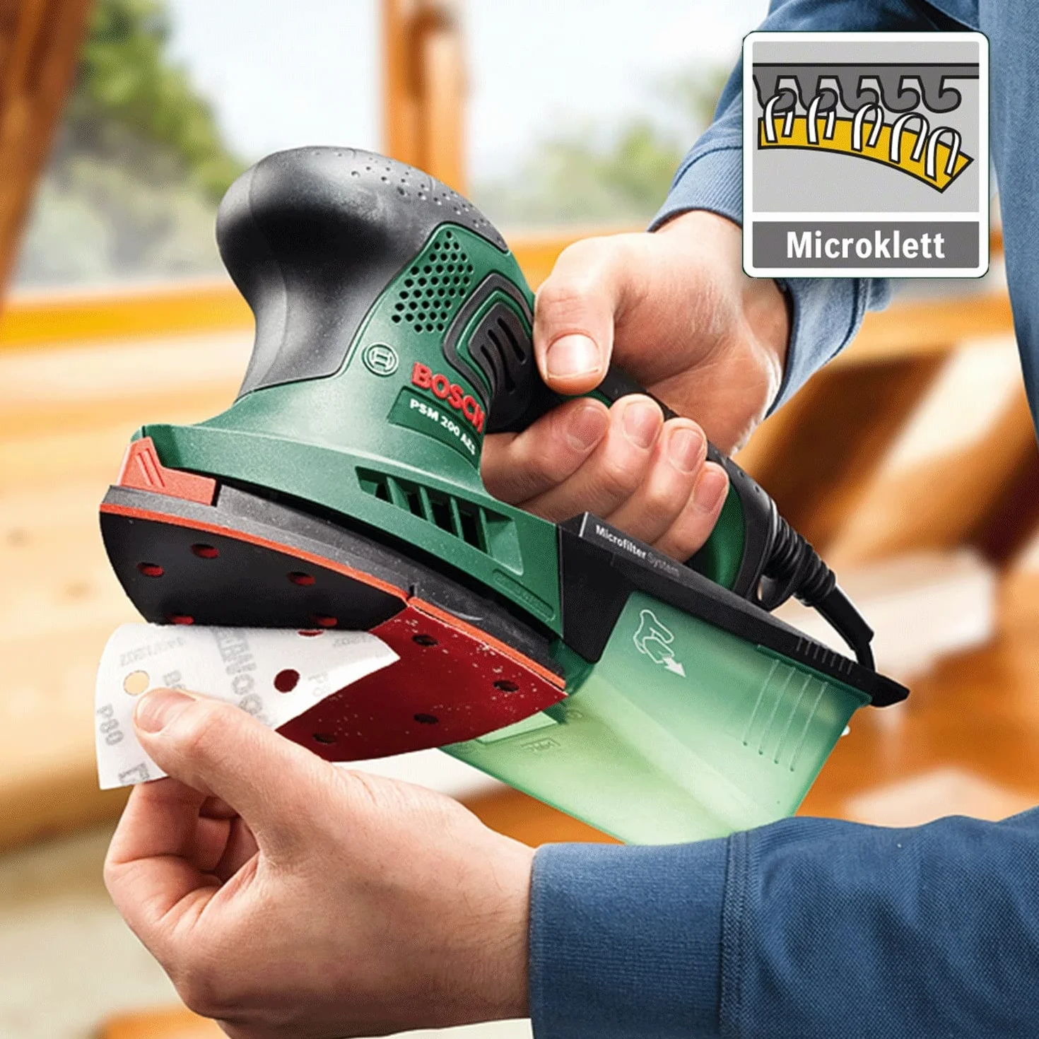 Multiszlifierka Bosch PSM 200 AES (200 W, w walizce)