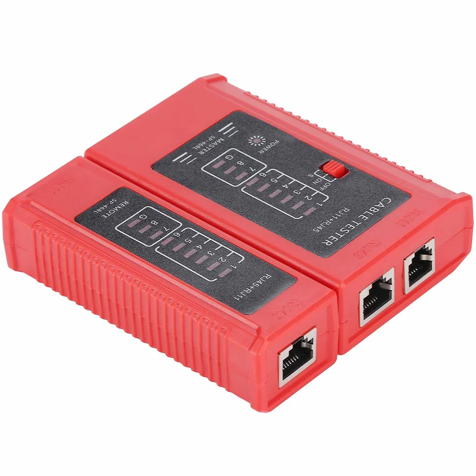 Tester Kabli Sieciowych WZ-468 - Test Przewodów RJ45 i RJ11, Ethernet, LAN - Narzędzie Do Testowania Kabli
