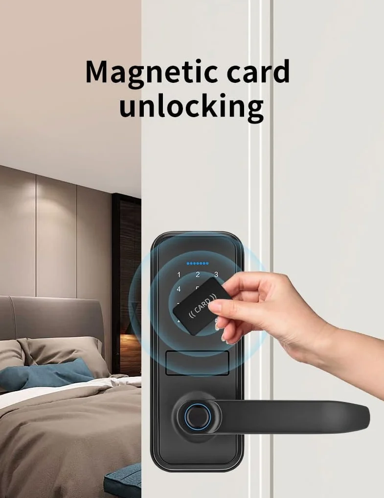 Smart Lock Bezkluczowy Biometryczny Bluetooth Slepek Srebrzysty