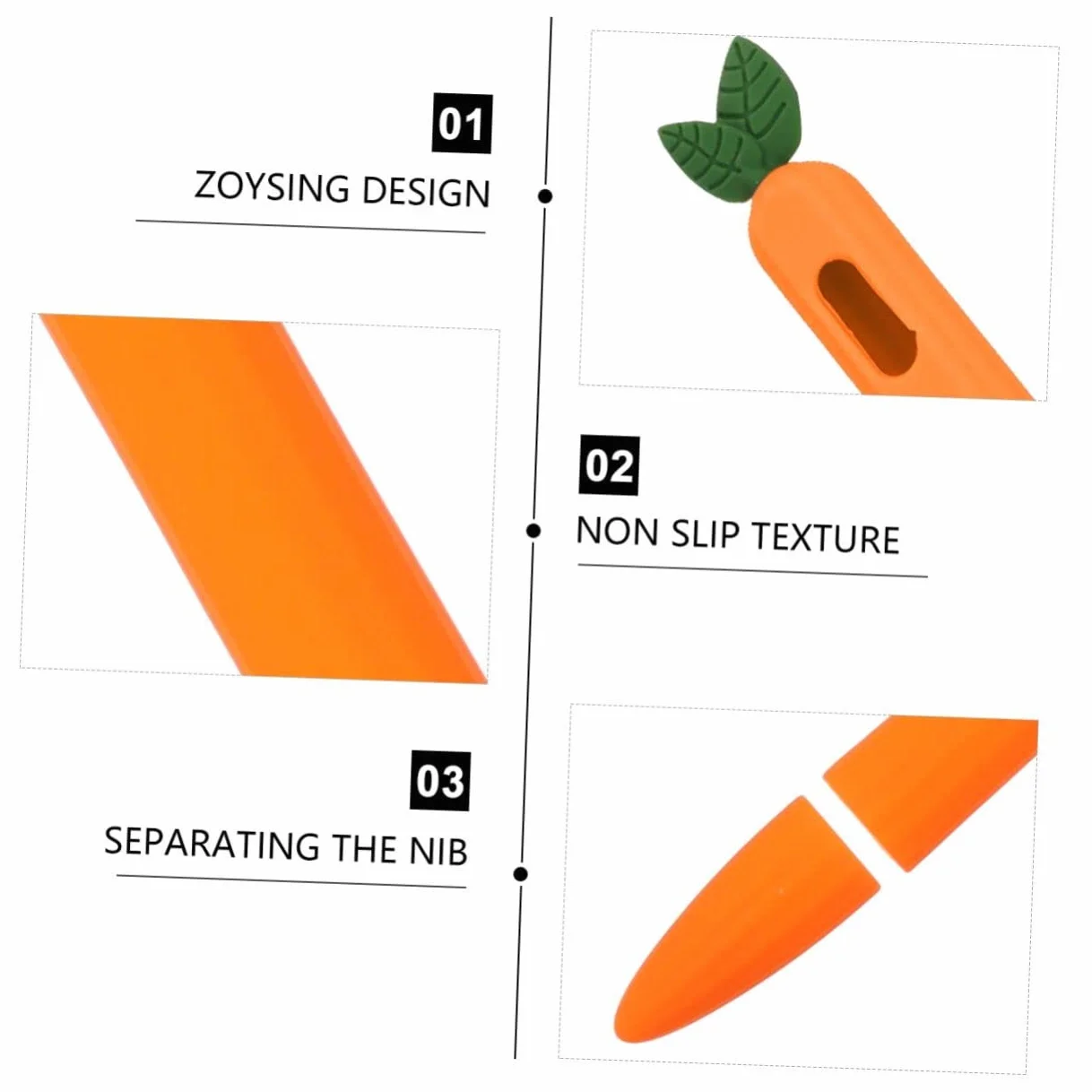 Silikonowa Osłona Rysik Kształcie Marchewki Etui Kompatybilna z Pencil