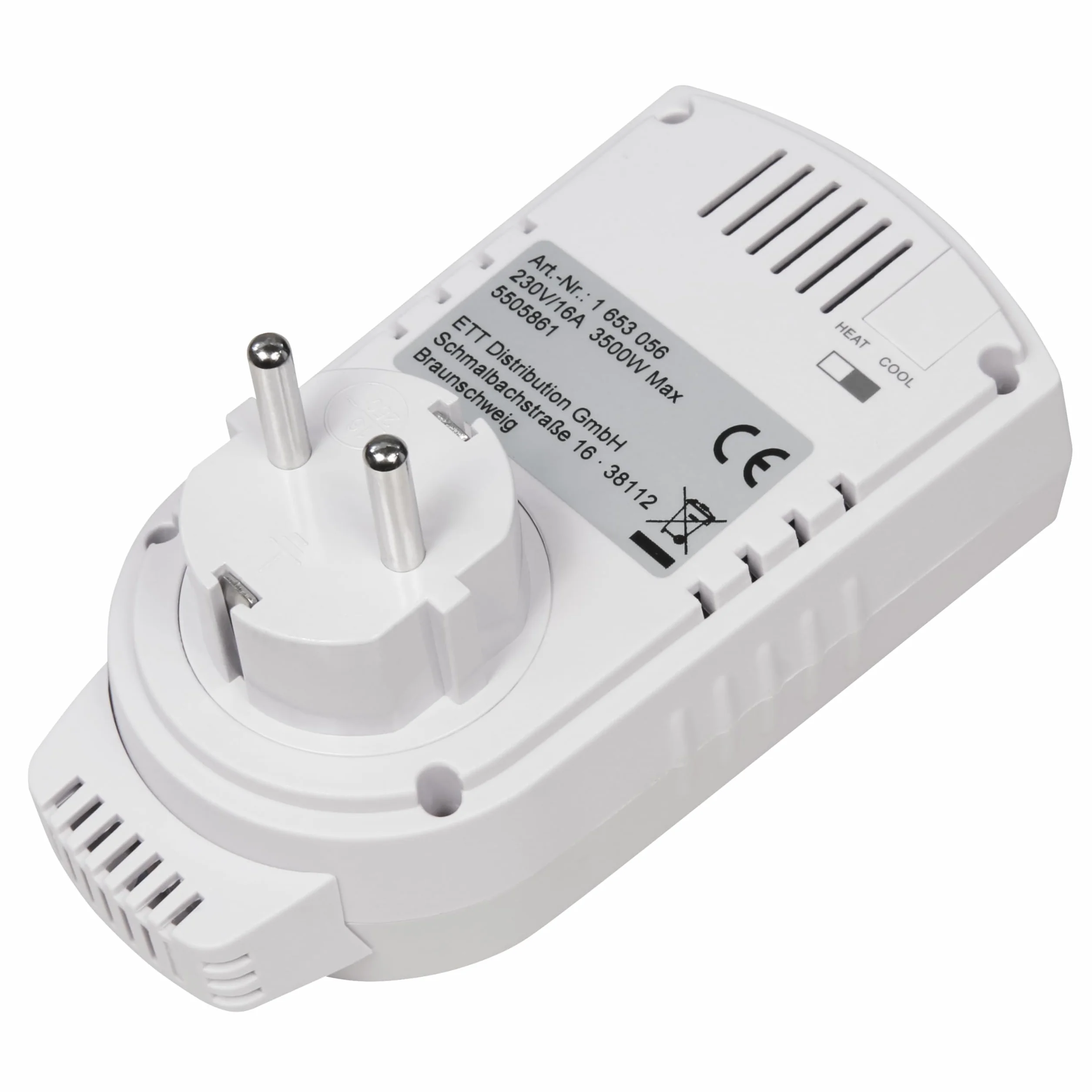 MC POWER - Termostat gniazdkowy z regulacją klimatu | TCU-330 | 5-30 °C, maks. 3500 W, 230 V/16 A | łatwe sterowanie klimatyzatorami i ogrzewaniem bez dodatkowego okablowania (pomiar wewnętrzny)