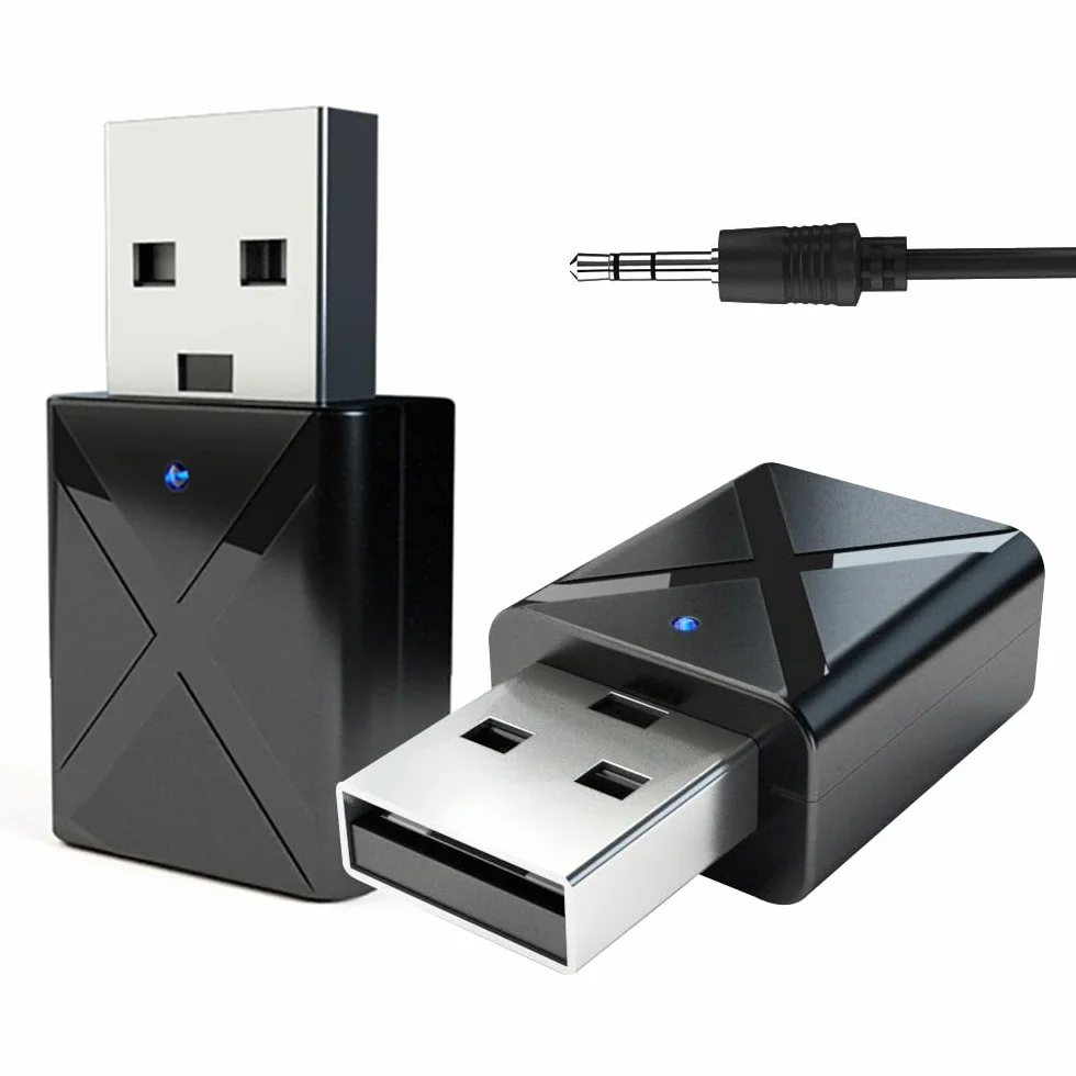 USB Odbiornik Bluetooth Nadajnik do telewizora Adapter BT5.0 z 3,5 mm AUX do PC/słuchawek/głośników/radia samochodowego/stereo
