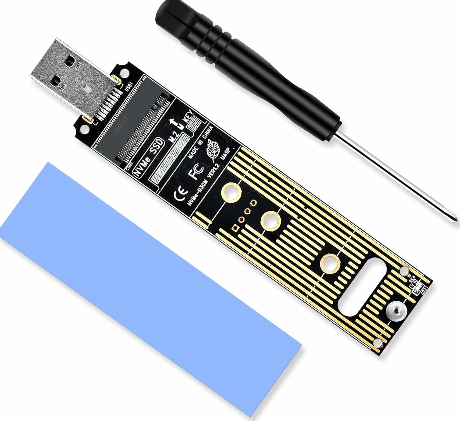 ELUTENG Karta Adaptera M.2 NVMe Na USB 3.1 Typu A, 10 Gb/s, Konwerter Czytnik PCIe SSD, Obsługa Klucza M 2230, 2242, 2260, 2280
