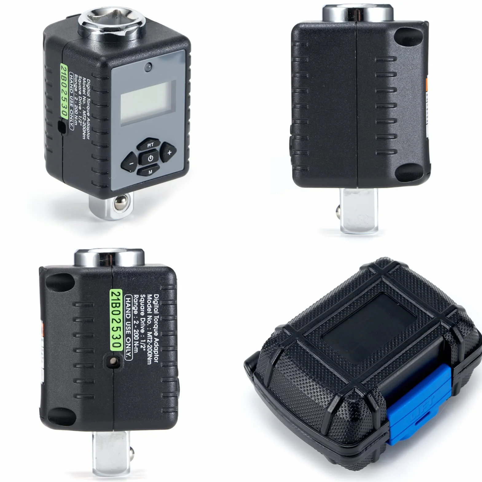 ThreeH 1/2'' (1,5 do 200 Nm) Ciężki adapter momentu obrotowego z cyfrowym wyświetlaczem LED i alarmem dźwiękowym (1/2'' napęd i zawiera adaptery do 3/8'' i 1/4'')