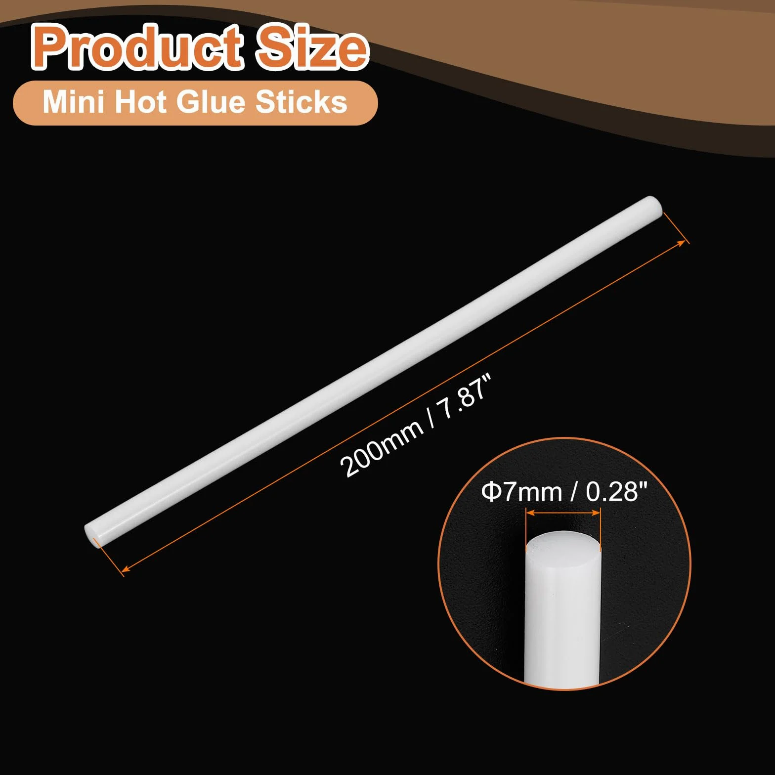 QUARKZMAN 16 sztuk mini pałeczek do klejenia na gorąco 7 mm średnicy x 200 mm długości EVA Hot Glue Sticks patyczki samoprzylepne do klejenia na gorąco, białe, do projektów DIY, rzemiosła