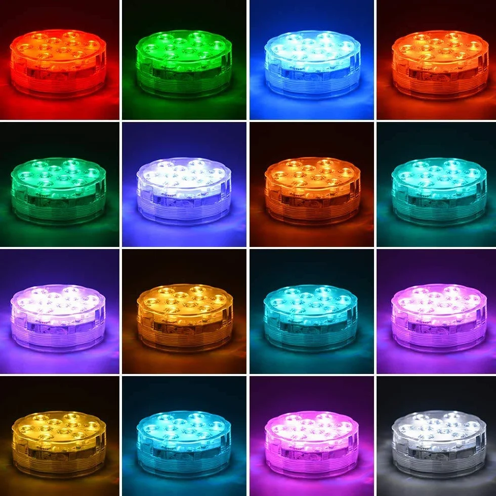 Multicolor pilot zdalnego sterowania RGB LED do podwodnego oświetlenia, wodoszczelna, zmiana kolorów LED Magic Light do wazonu, kwiatów, akwarium, stawu, na wesele (2 szt. kwiatów)