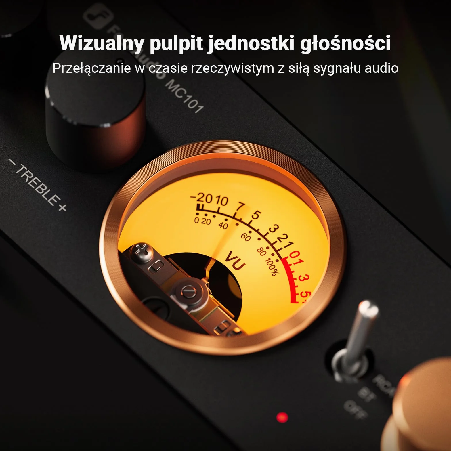 Fosi Audio MC101 Bluetooth Wzmacniacz Stereo HiFi 2 Kanałowy Mini Wzmacniacz Domowe Audio Odbiornik z Regulacją Tonów Niskich i Wysokich