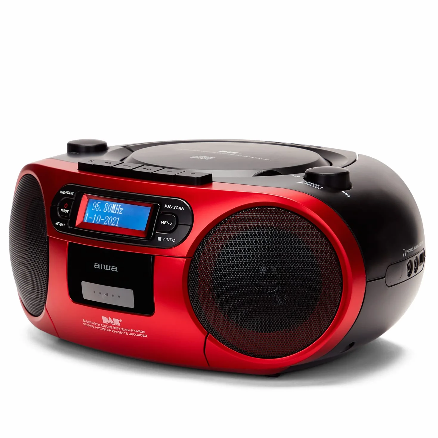 BOOMBOX RADIOODTWARZACZ DAB+, CD/MP3, USB, BT, AUX IN - AIWA BBTC-660DAB/RD