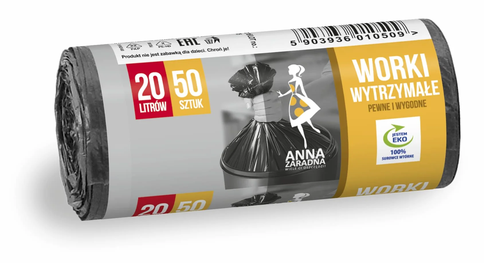 Anna Zaradna Worki na śmieci WYTRZYMAŁE 20L 50szt